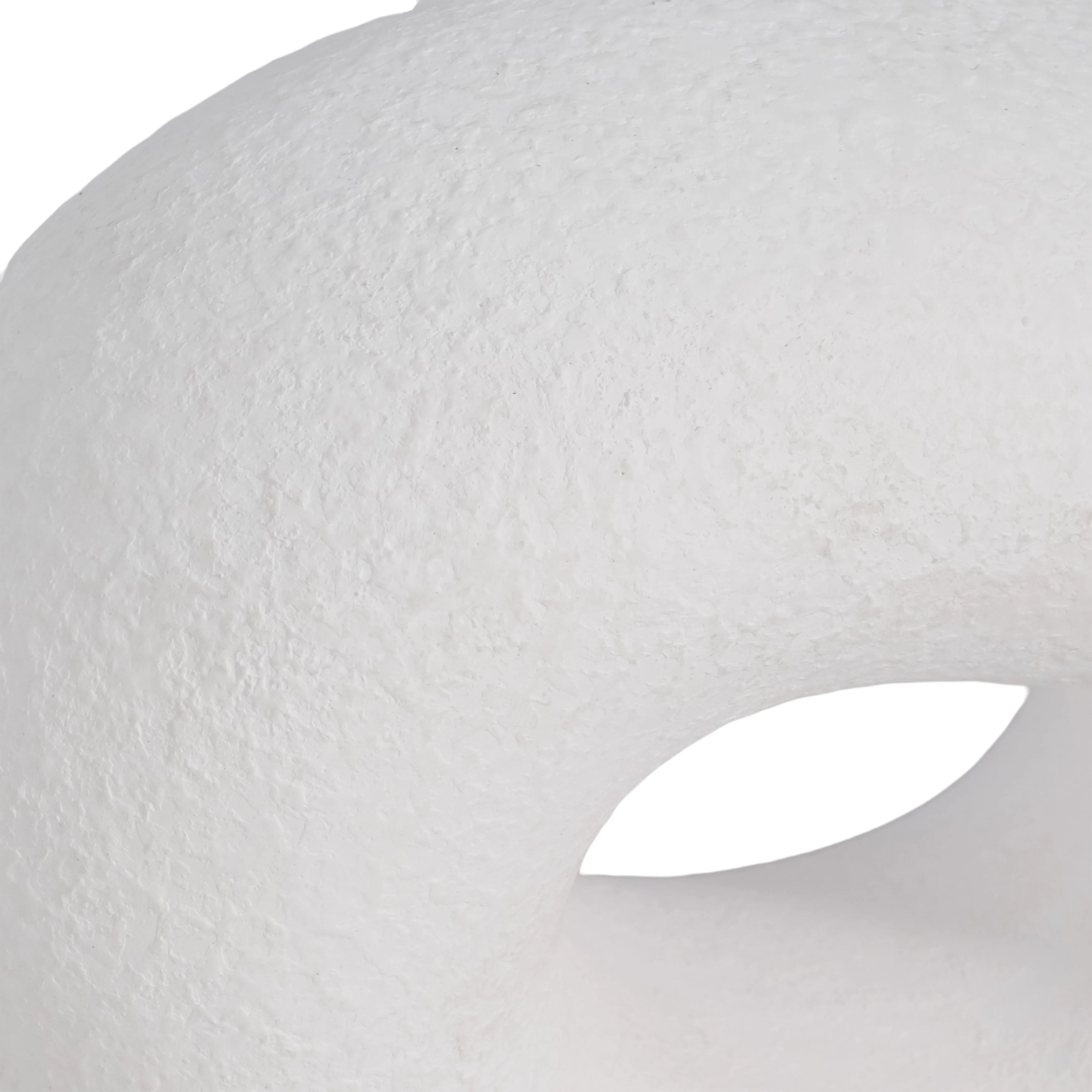 8" Textured Open Cut-out Slanted Circle Object, Wh