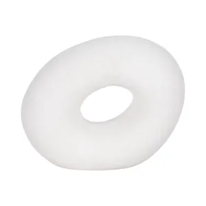 8" Textured Open Cut-out Slanted Circle Object, Wh