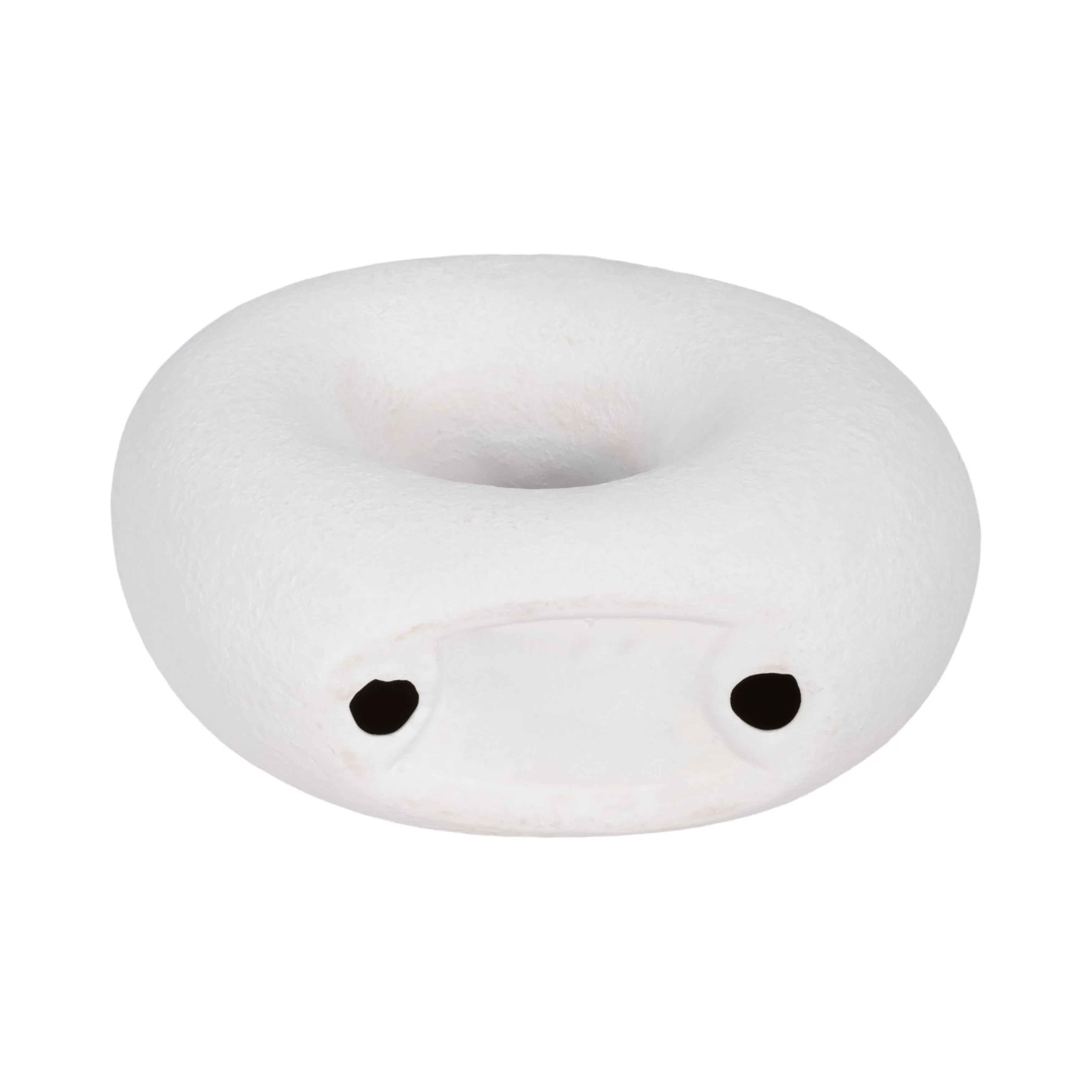 8" Textured Open Cut-out Slanted Circle Object, Wh