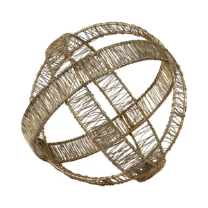 8" Woven Metal Orb, Gold