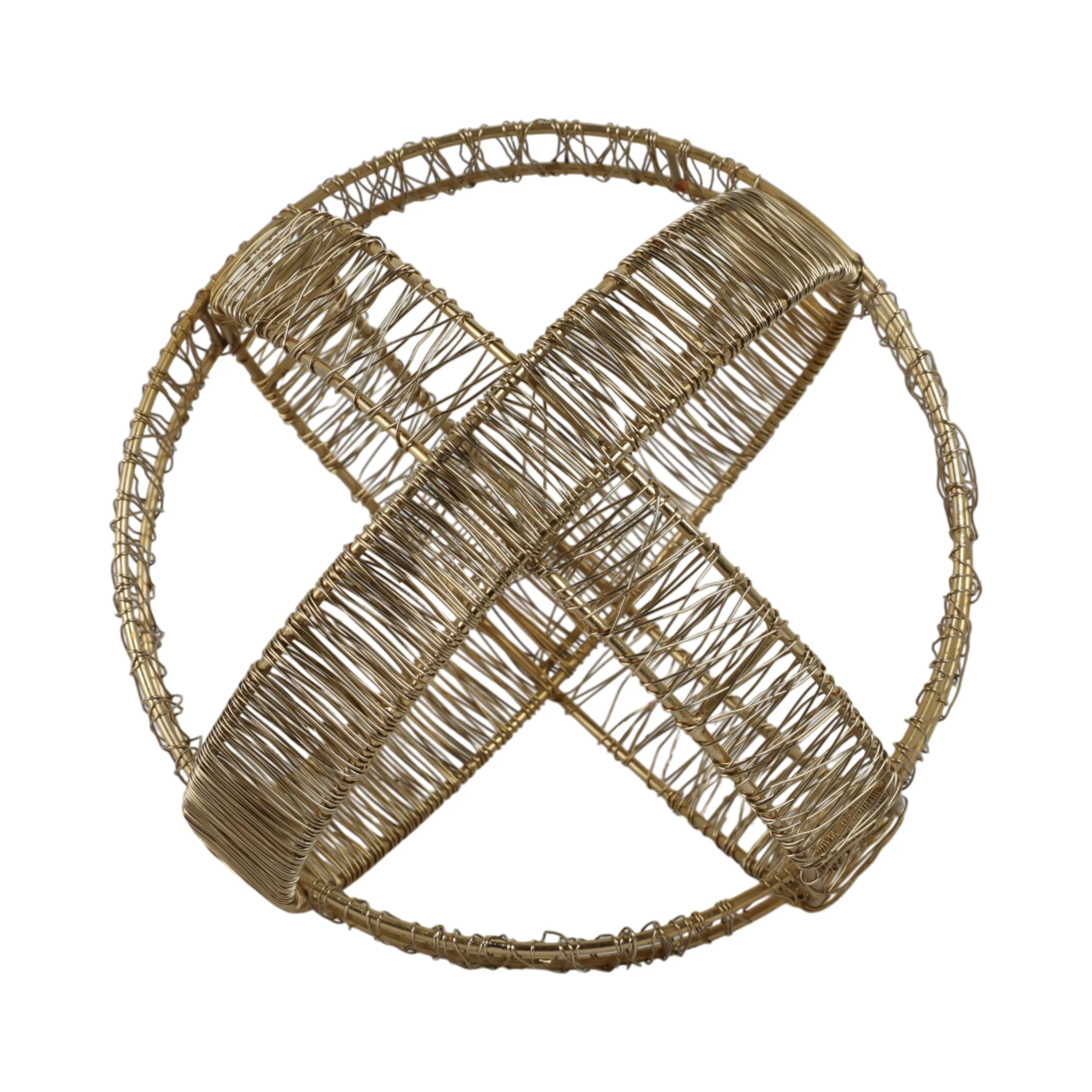 8" Woven Metal Orb, Gold