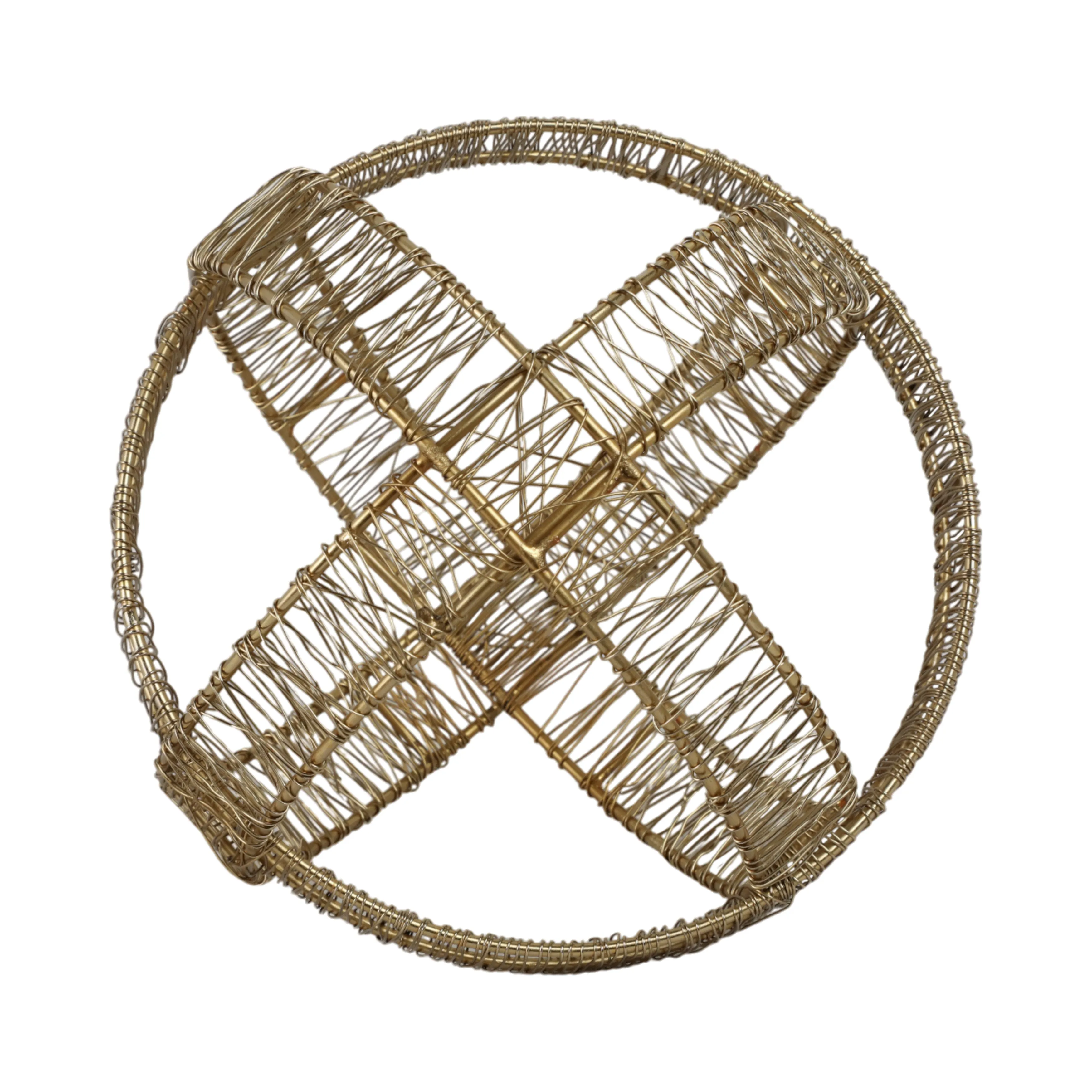 8" Woven Metal Orb, Gold