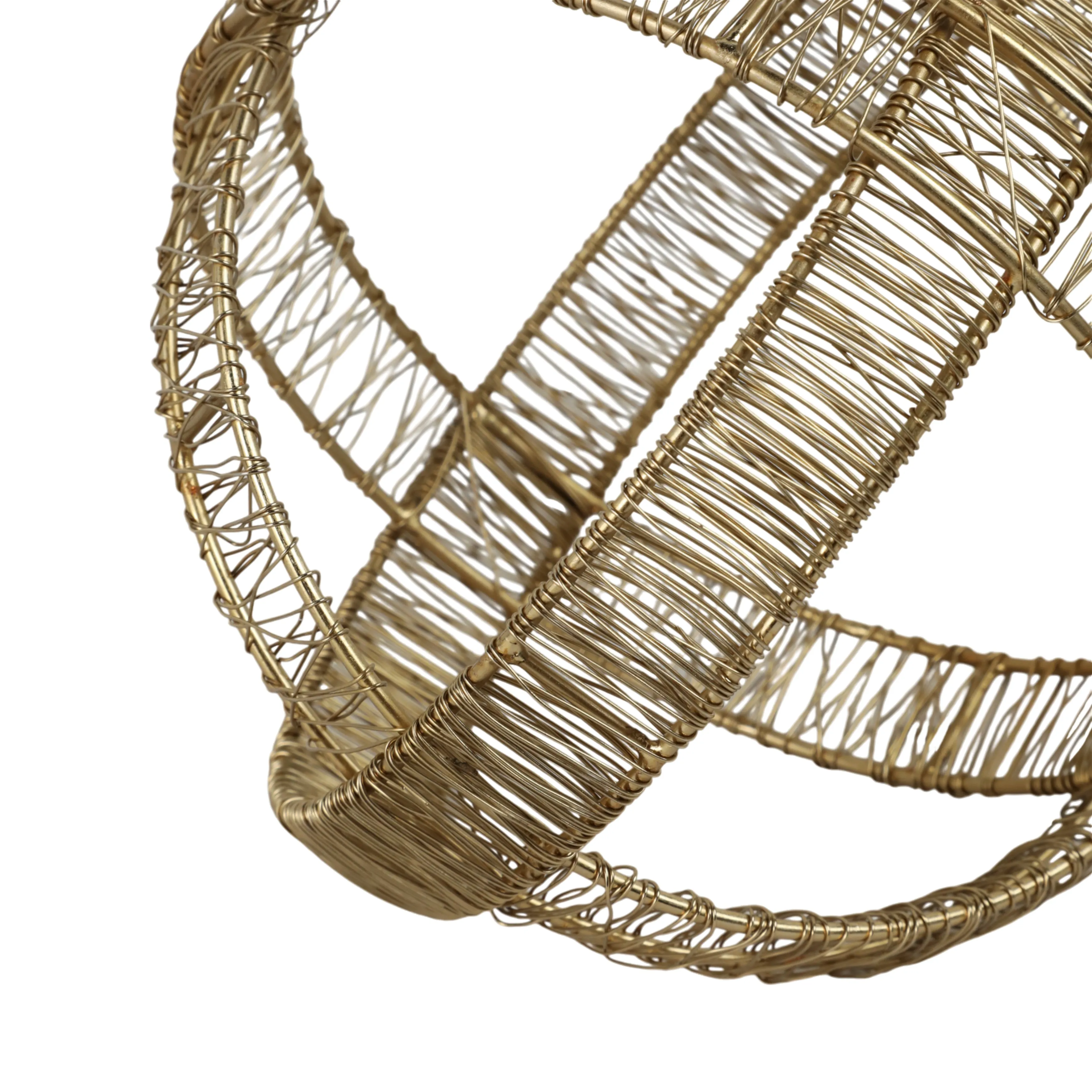 8" Woven Metal Orb, Gold