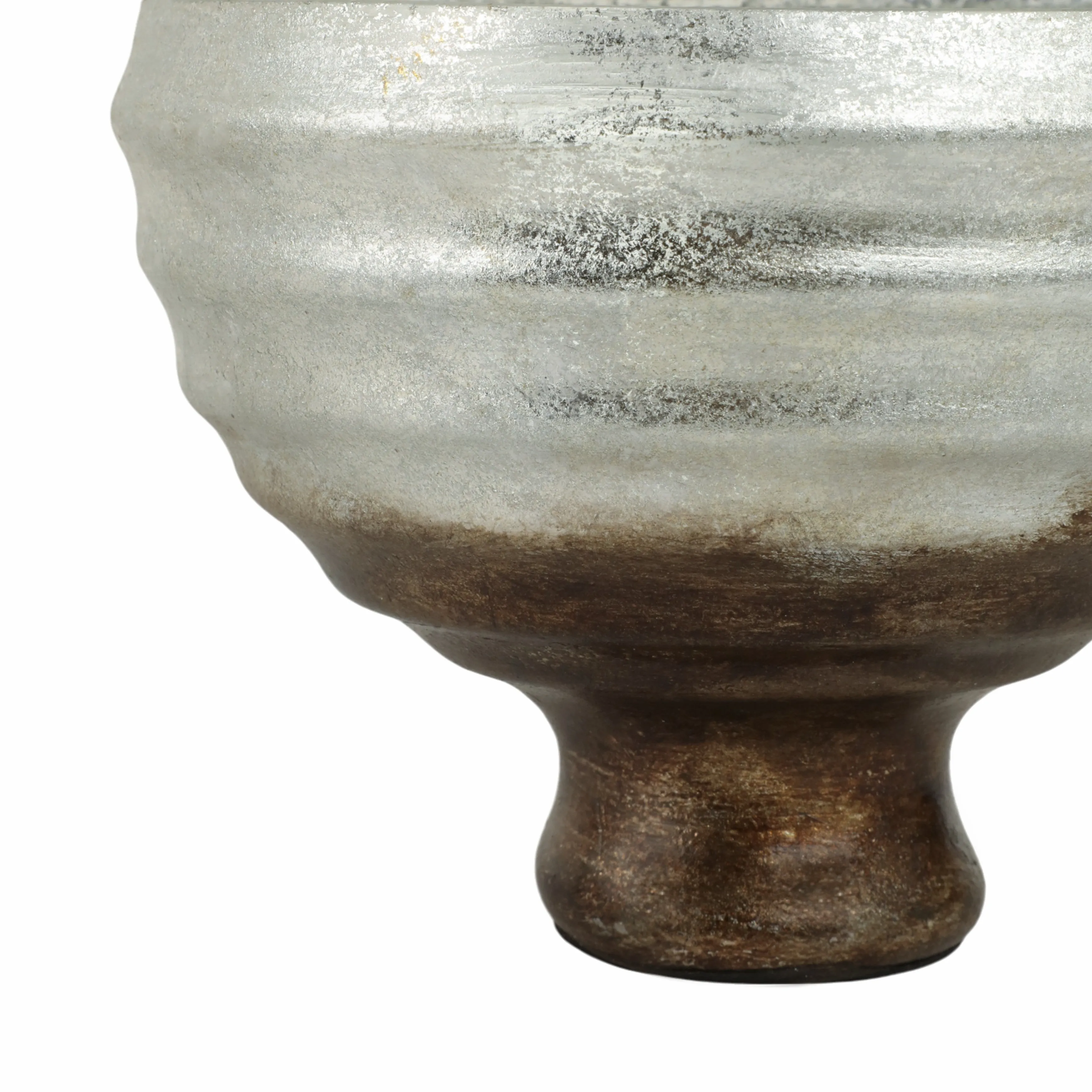 9" Glass Pedestal Bowl Ombre Finish, Multi