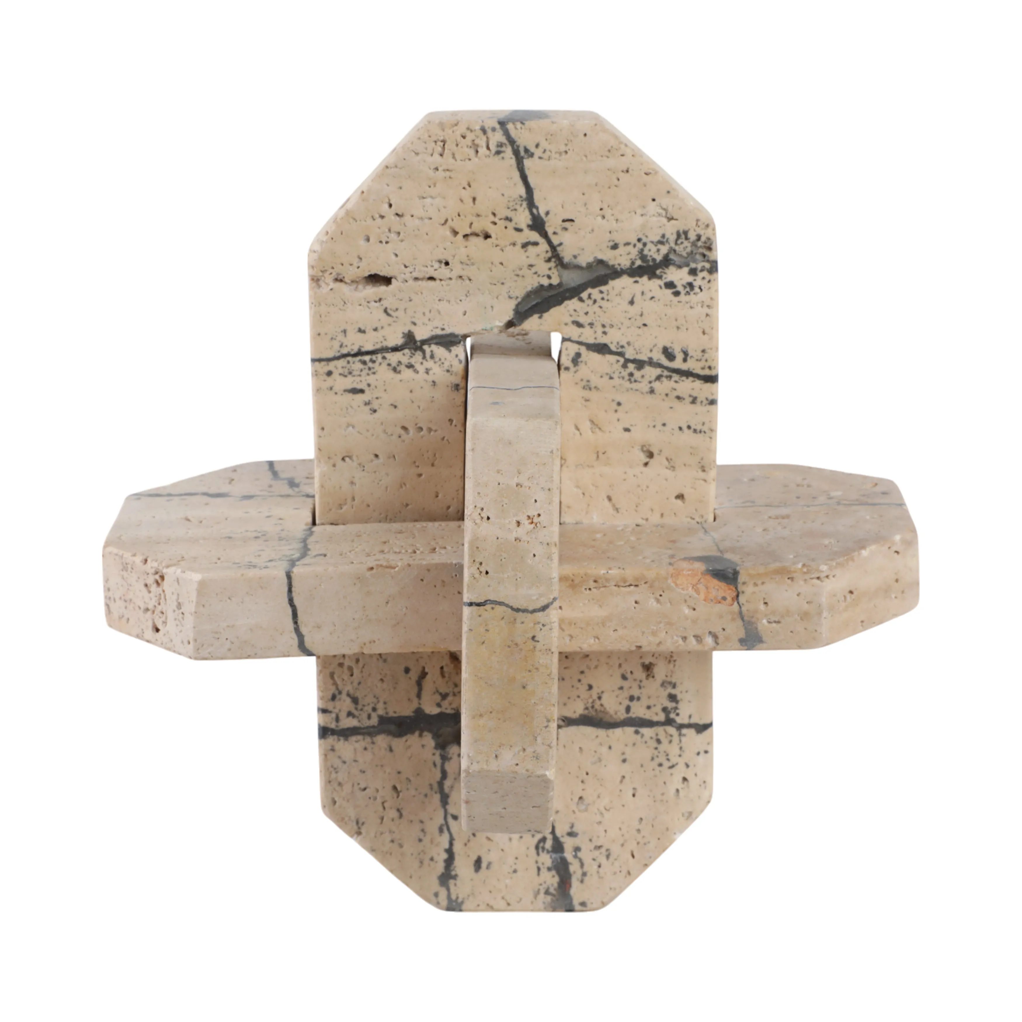 9" Gorda Large Crackle Travertine Knot