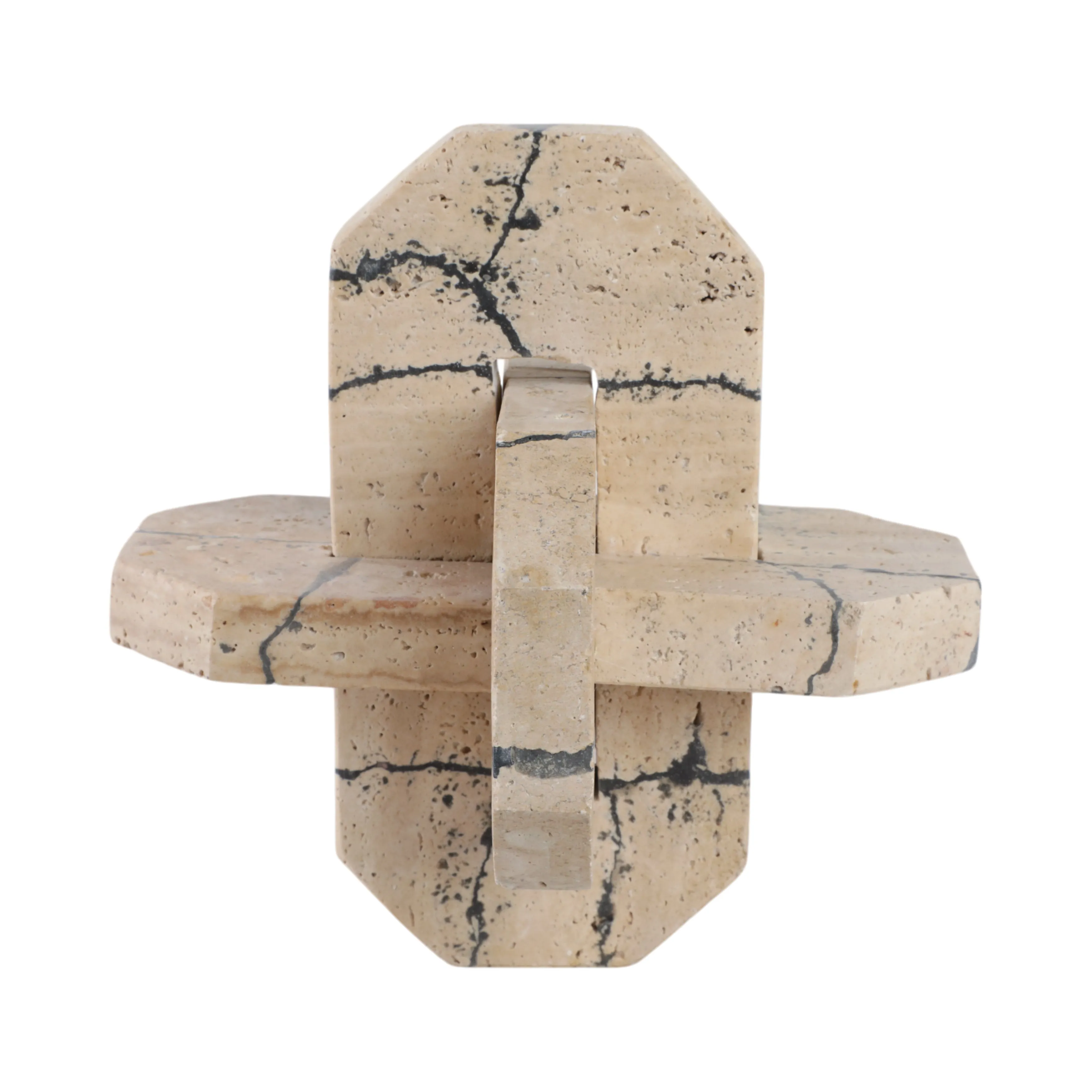 9" Gorda Large Crackle Travertine Knot