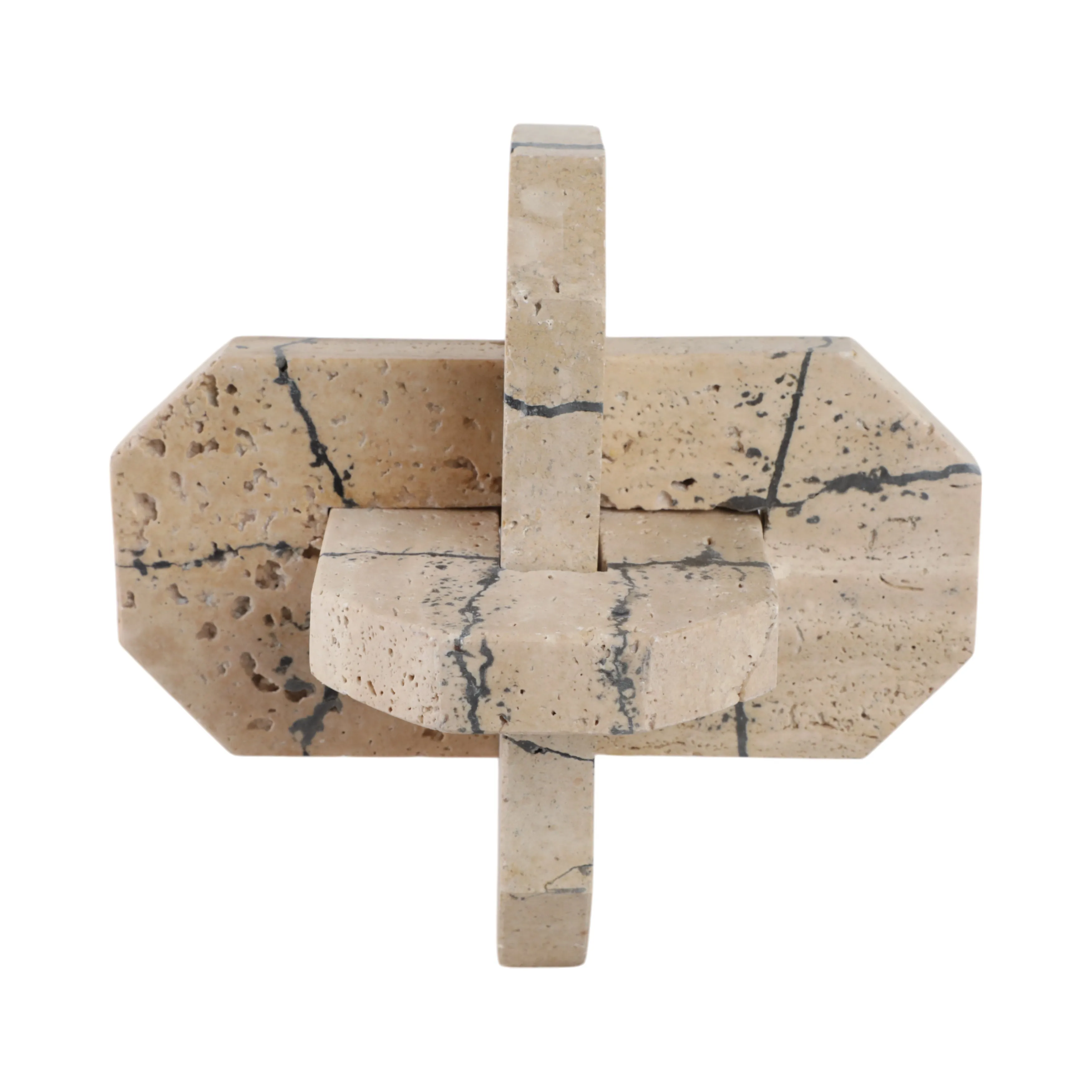 9" Gorda Large Crackle Travertine Knot