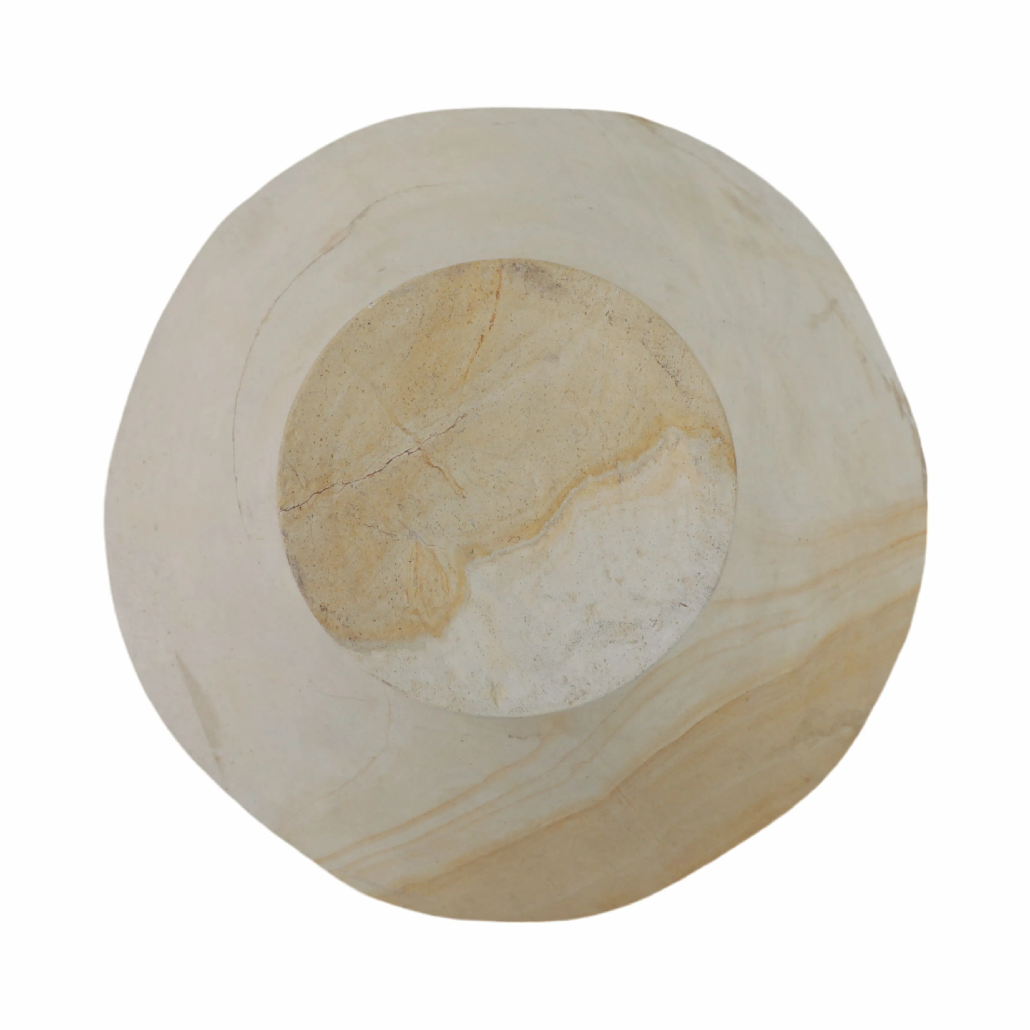 9" Sandstone Pedestal Bowl, Tan