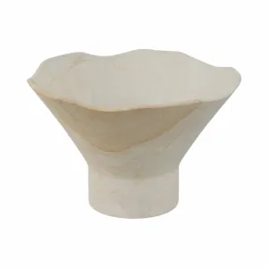 9" Sandstone Pedestal Bowl, Tan