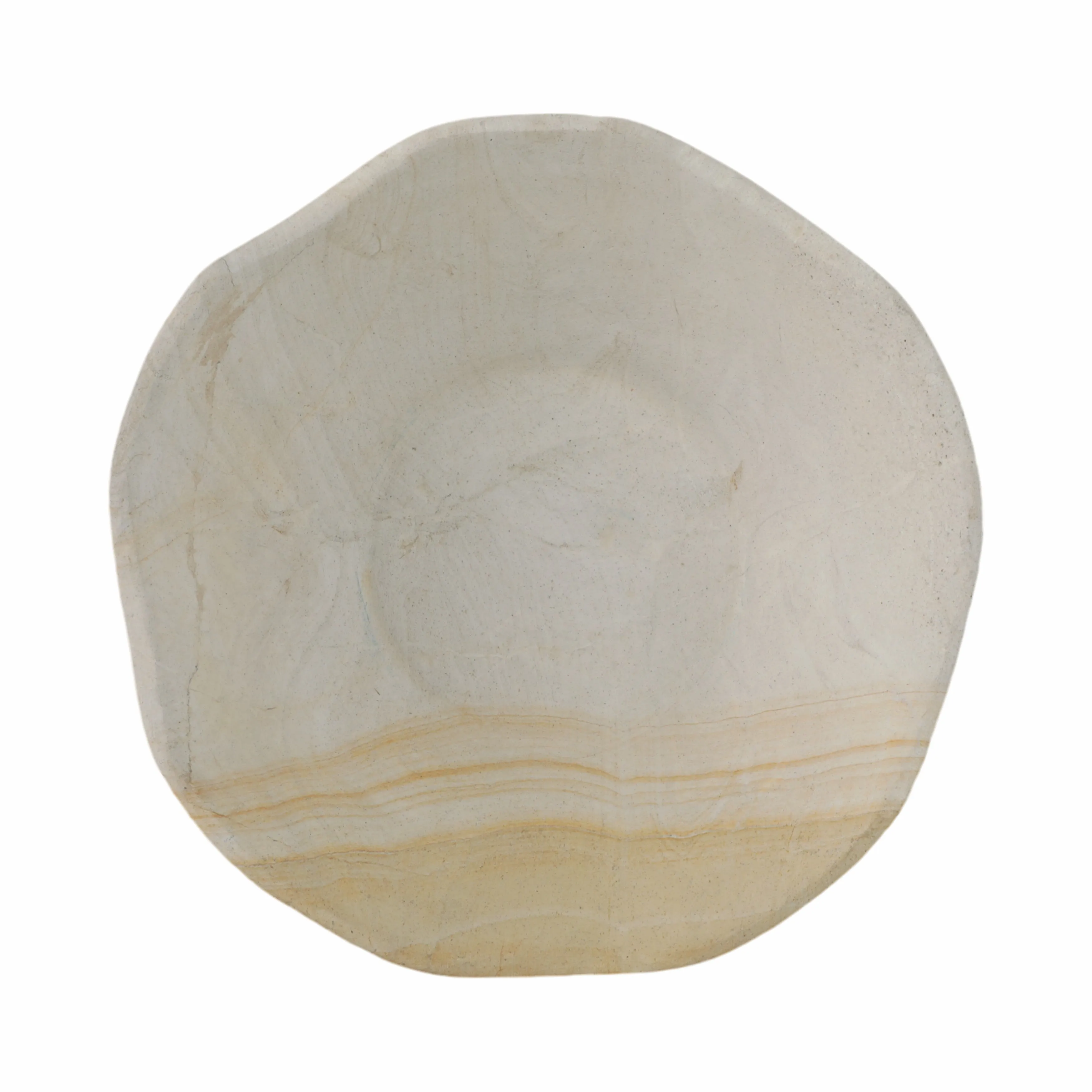 9" Sandstone Pedestal Bowl, Tan