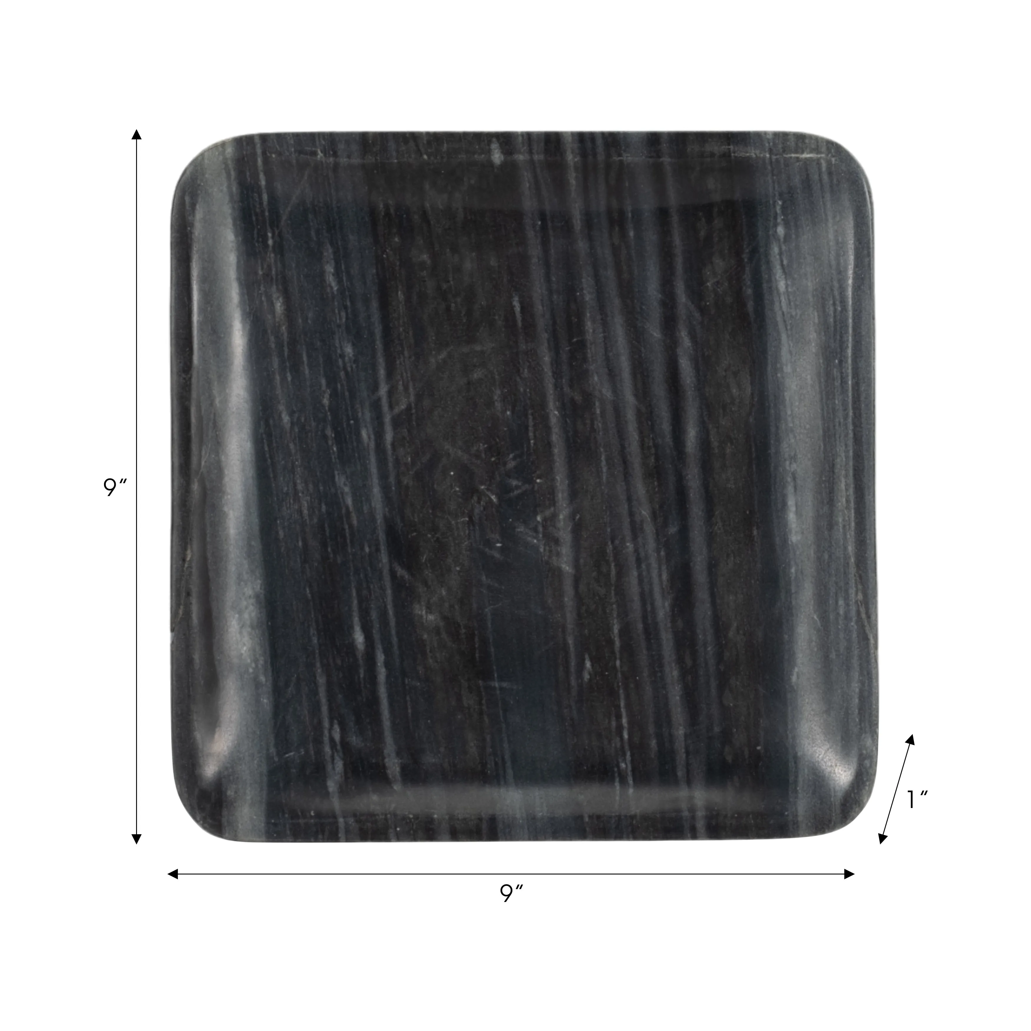 9" ZARRA GREY MARBLE TRINKET TRAY