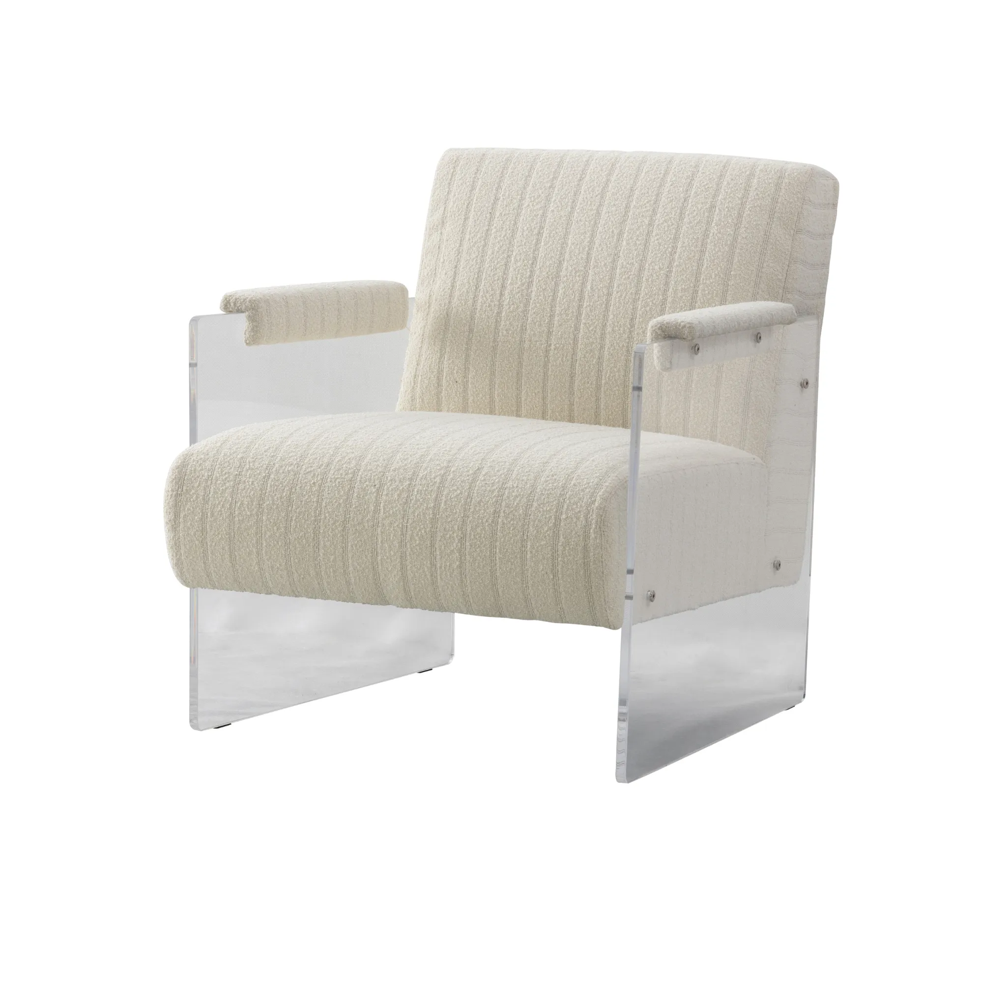 Acrylic Sides cream accent chair