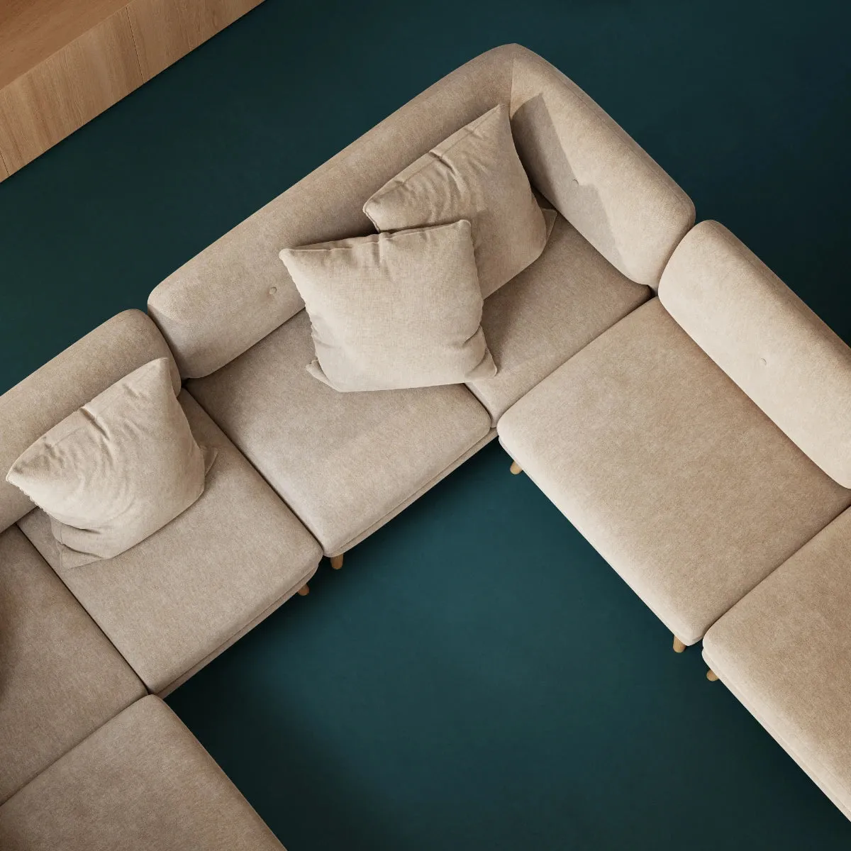 Alfred Fabric Left 2 Seater Modular Sofa