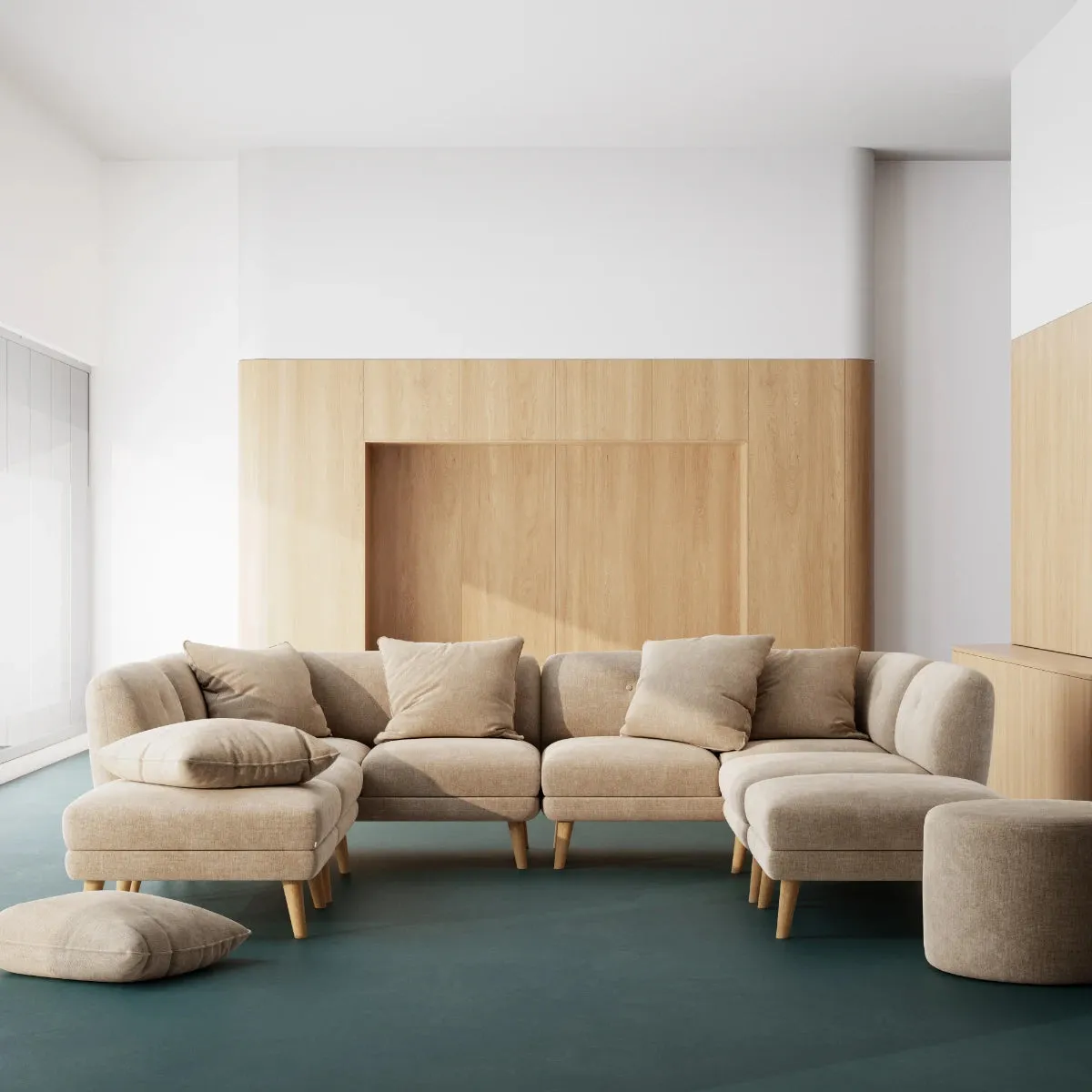 Alfred Fabric Left 2 Seater Modular Sofa