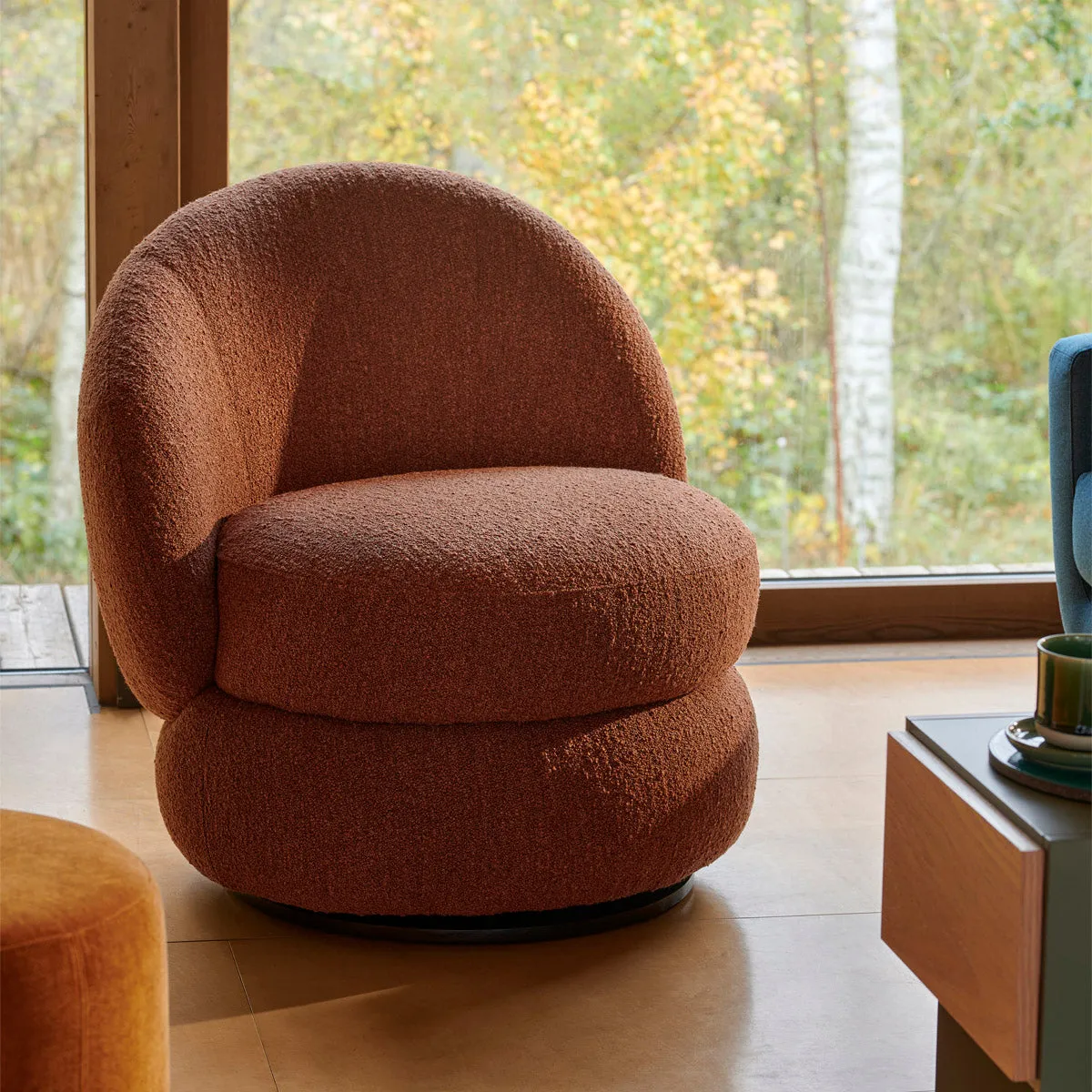 Alma Boucle Swivel Armchair