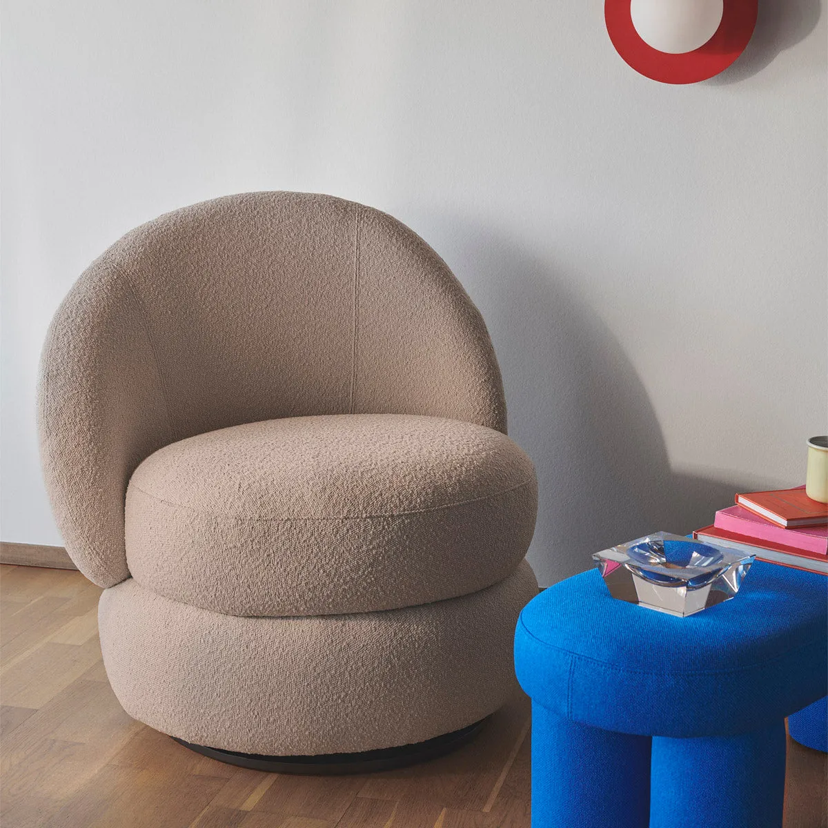 Alma Boucle Swivel Armchair