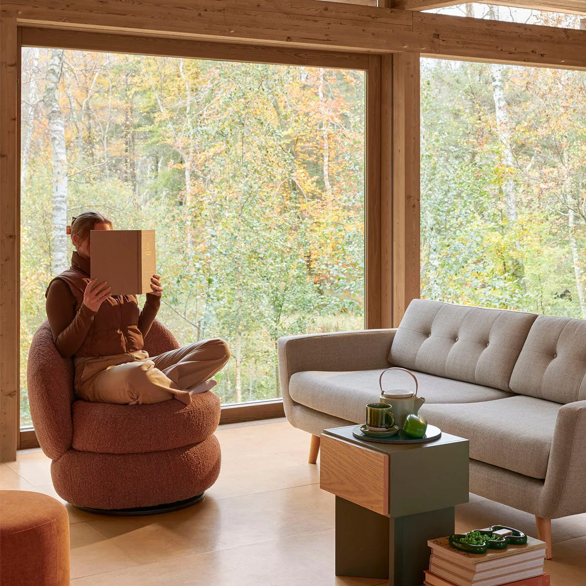 Alma Boucle Swivel Armchair