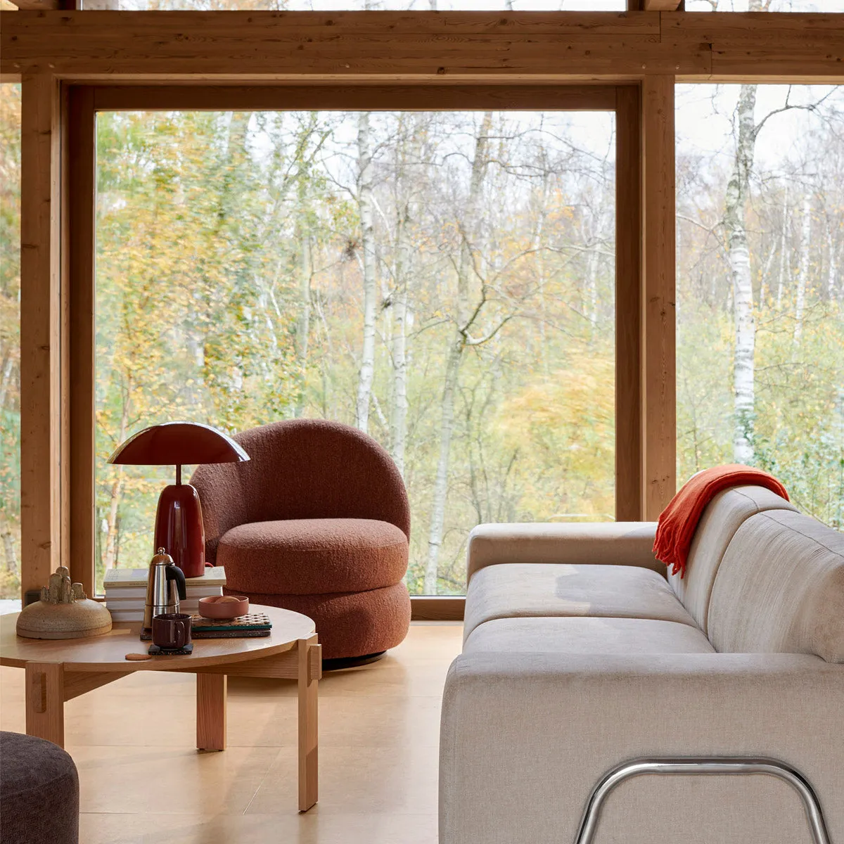 Alma Boucle Swivel Armchair