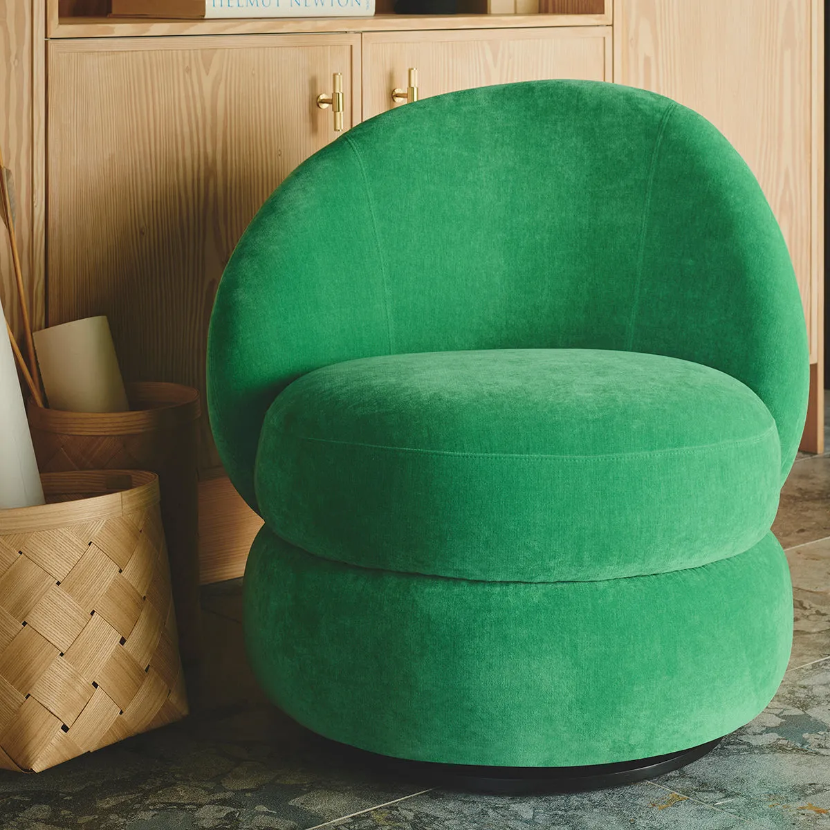 Alma Fabric Swivel Armchair