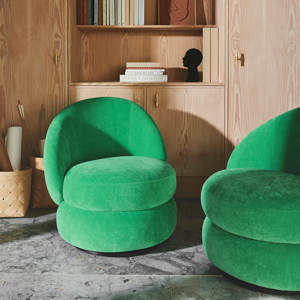 Alma Fabric Swivel Armchair