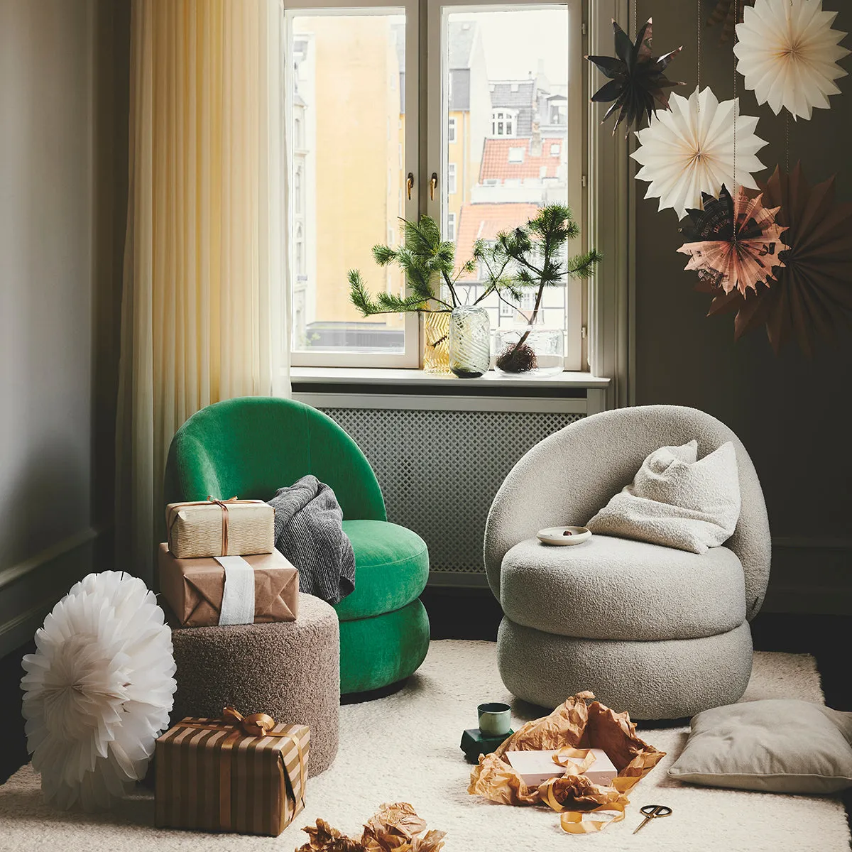 Alma Fabric Swivel Armchair