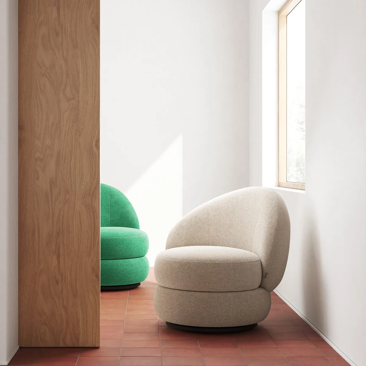 Alma Fabric Swivel Armchair