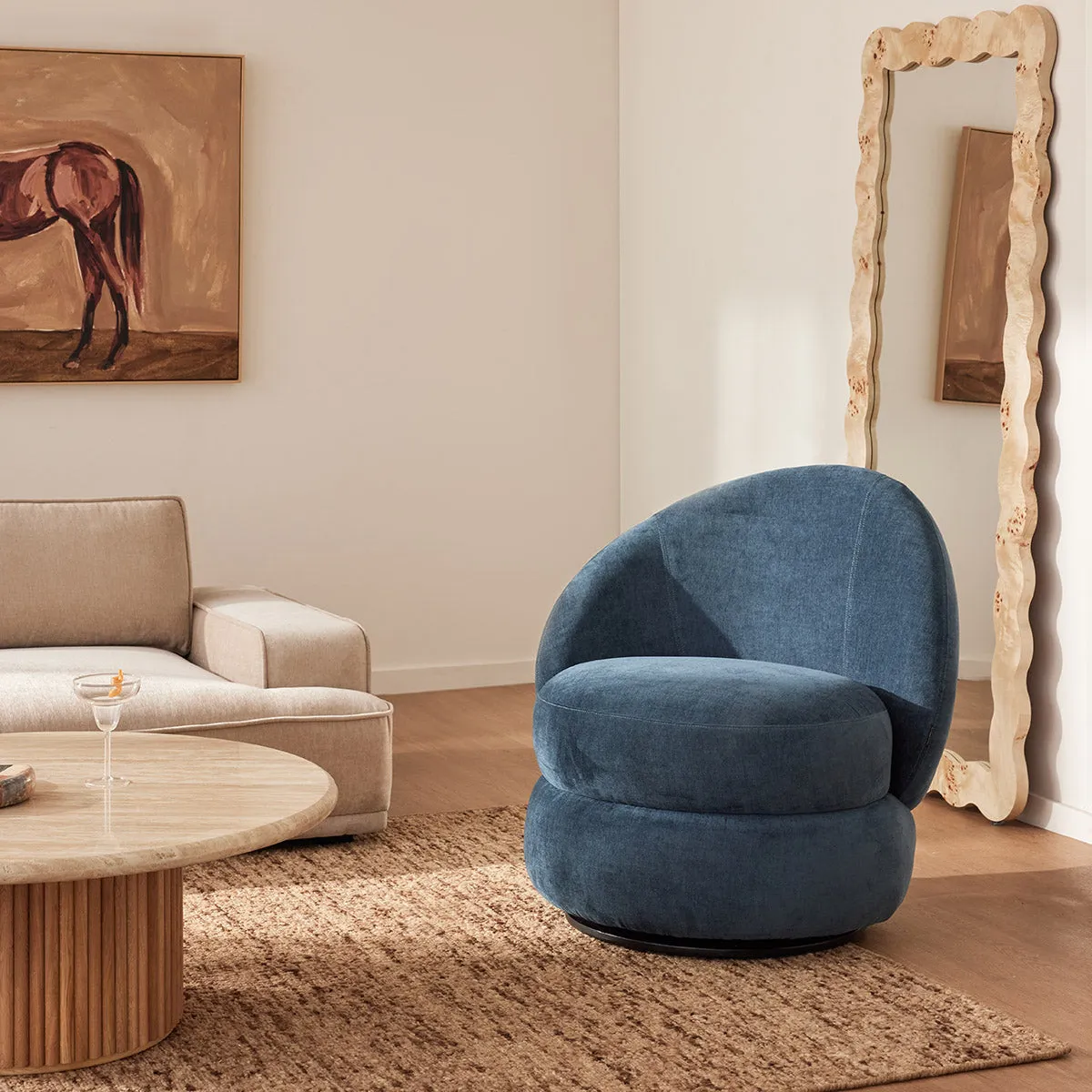 Alma Fabric Swivel Armchair