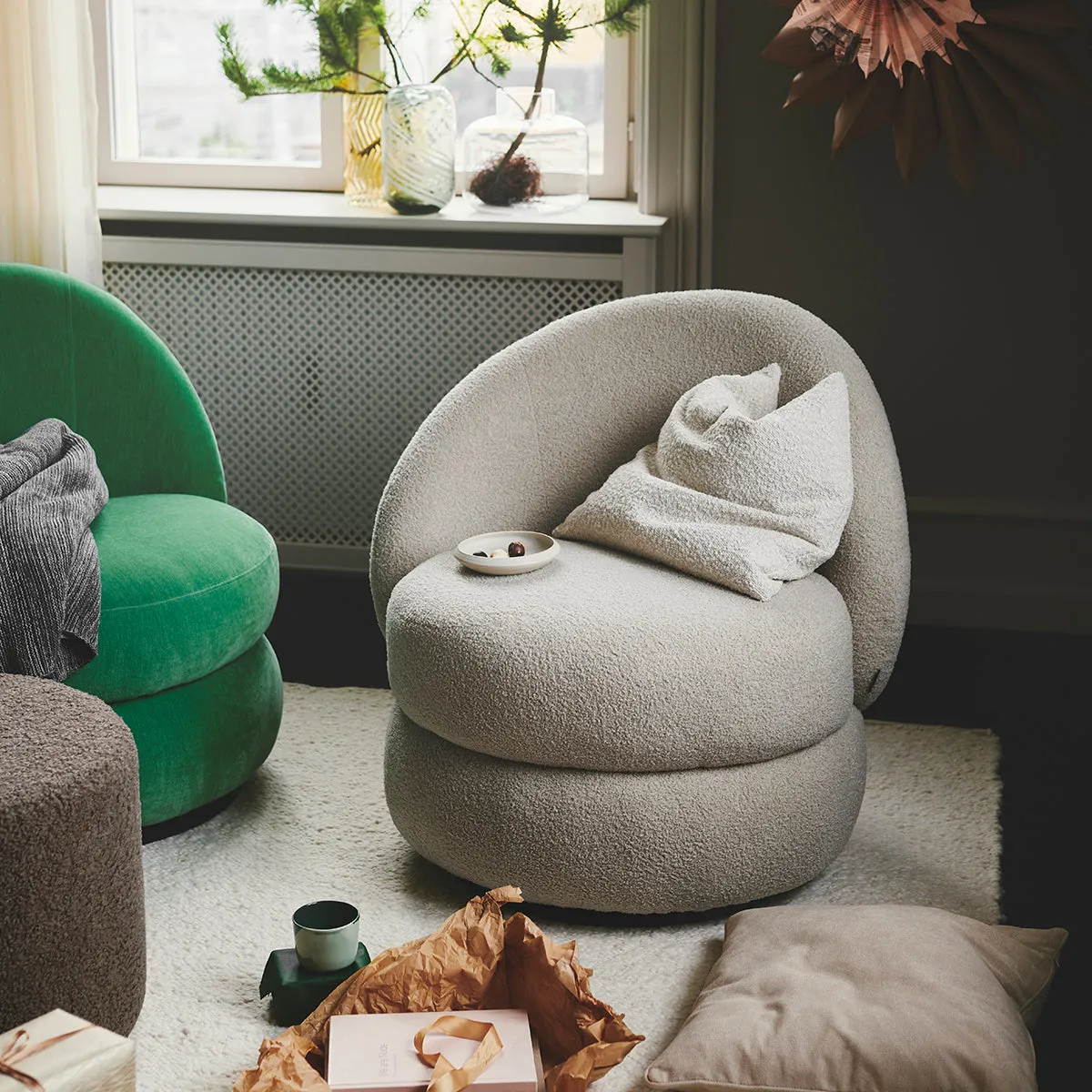 Alma Fabric Swivel Armchair