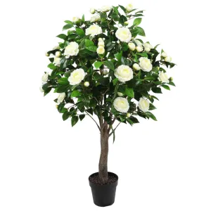 Artificial Camellia Tree in Cream White 130CM