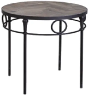 Arya Round Brown End Table
