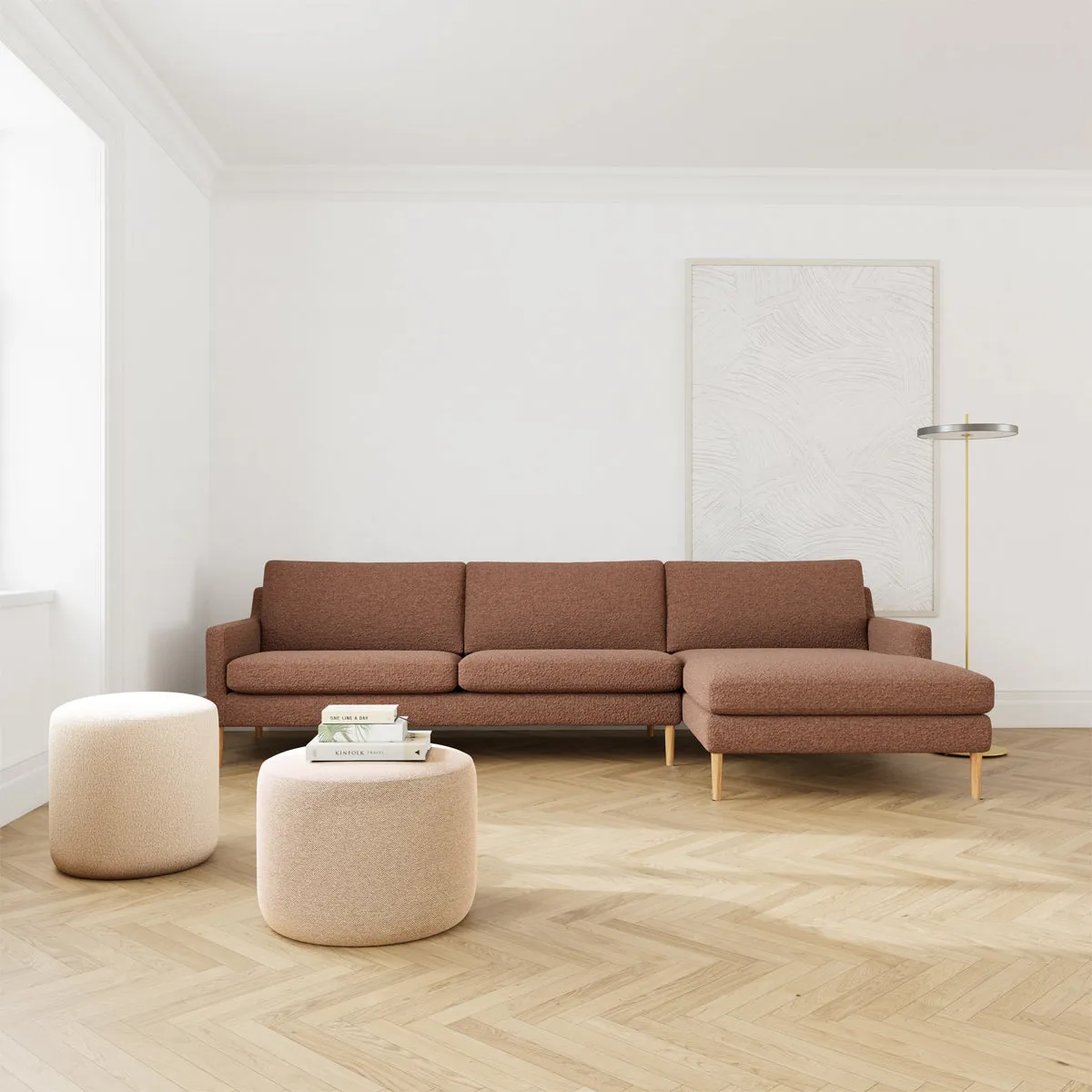 Astha Boucle Right Chaise Sofa