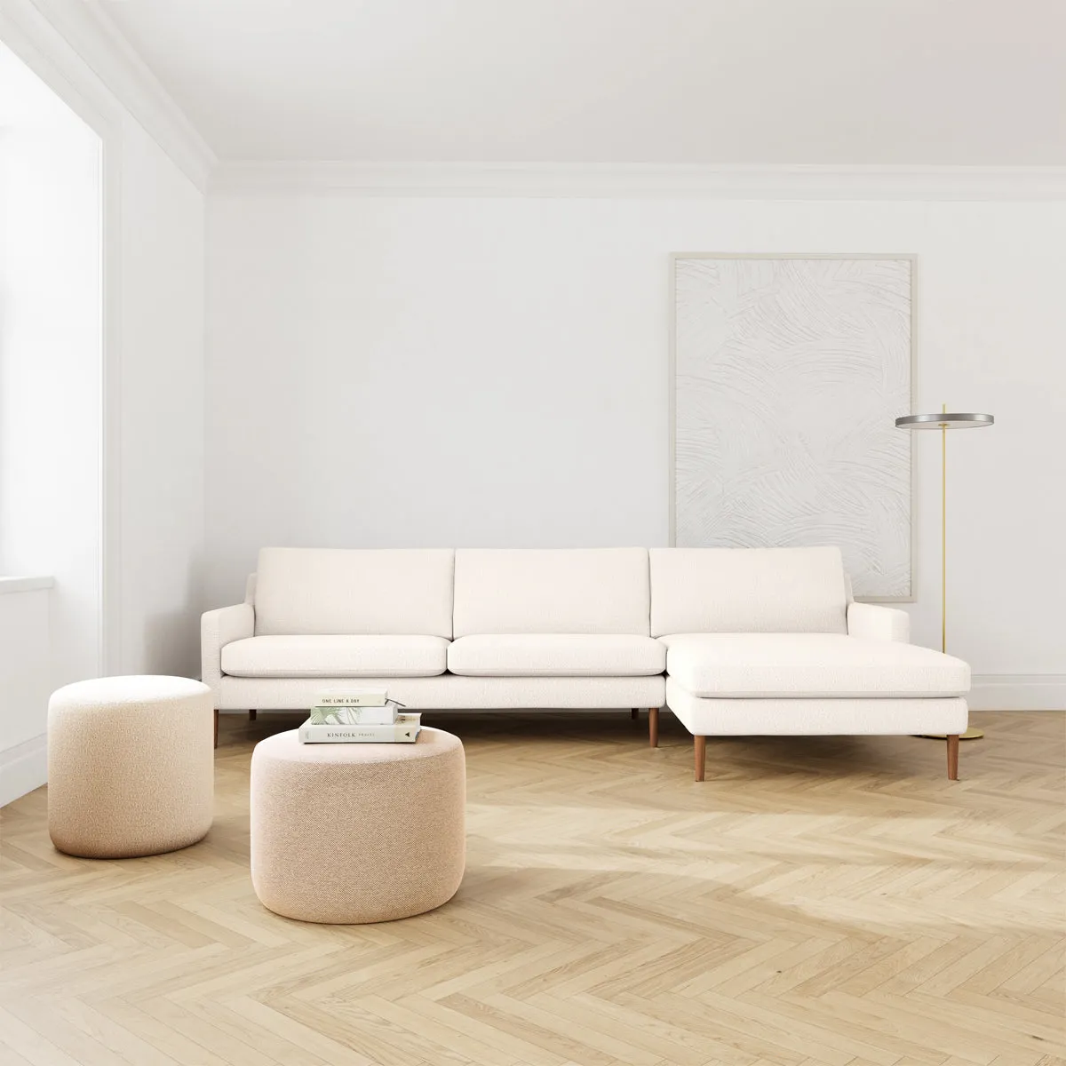Astha Boucle Right Chaise Sofa