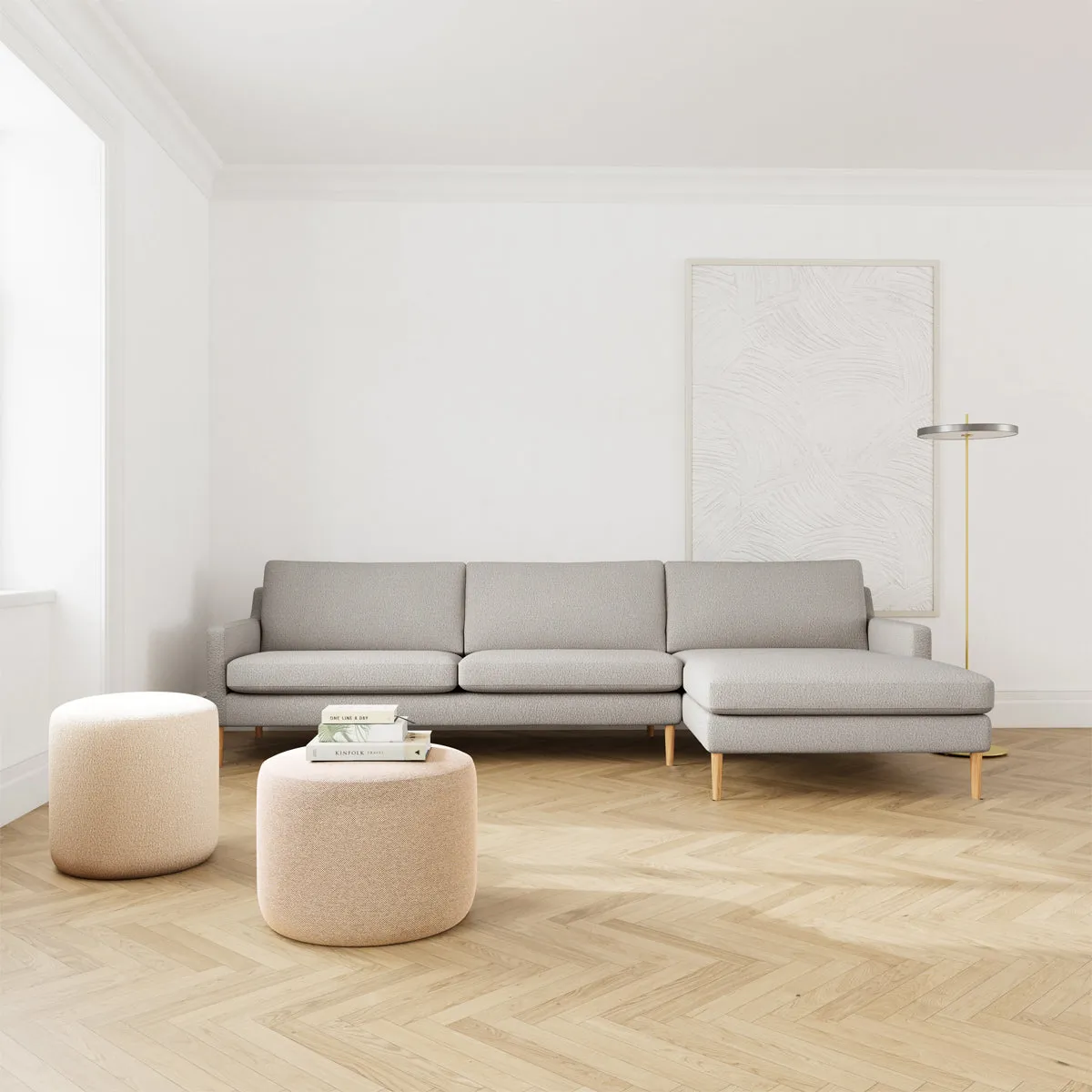 Astha Boucle Right Chaise Sofa