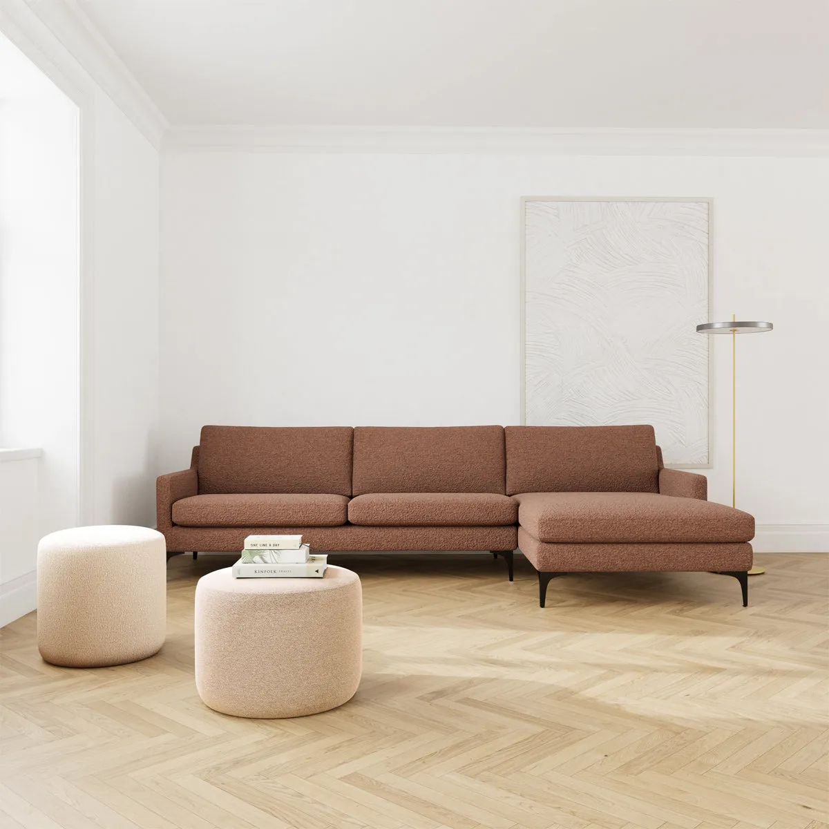 Astha Boucle Right Chaise Sofa