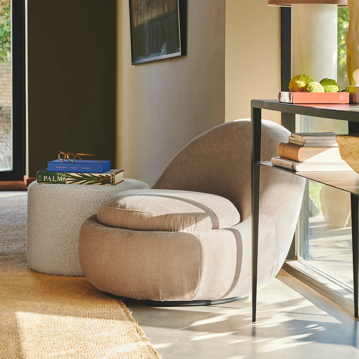 Babette Fabric Swivel Armchair