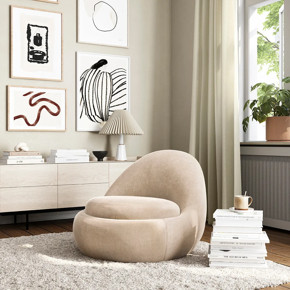 Babette Fabric Swivel Armchair
