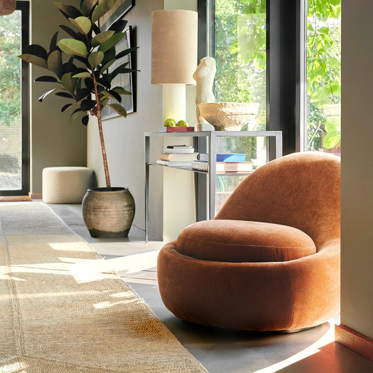 Babette Fabric Swivel Armchair