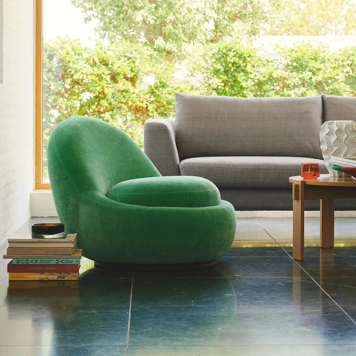Babette Fabric Swivel Armchair