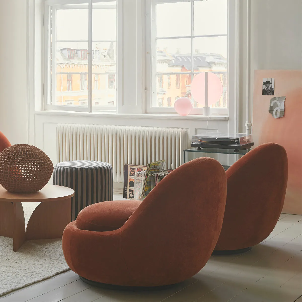 Babette Fabric Swivel Armchair