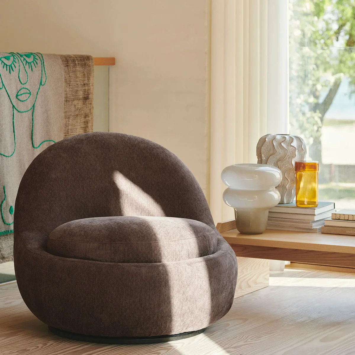 Babette Fabric Swivel Armchair
