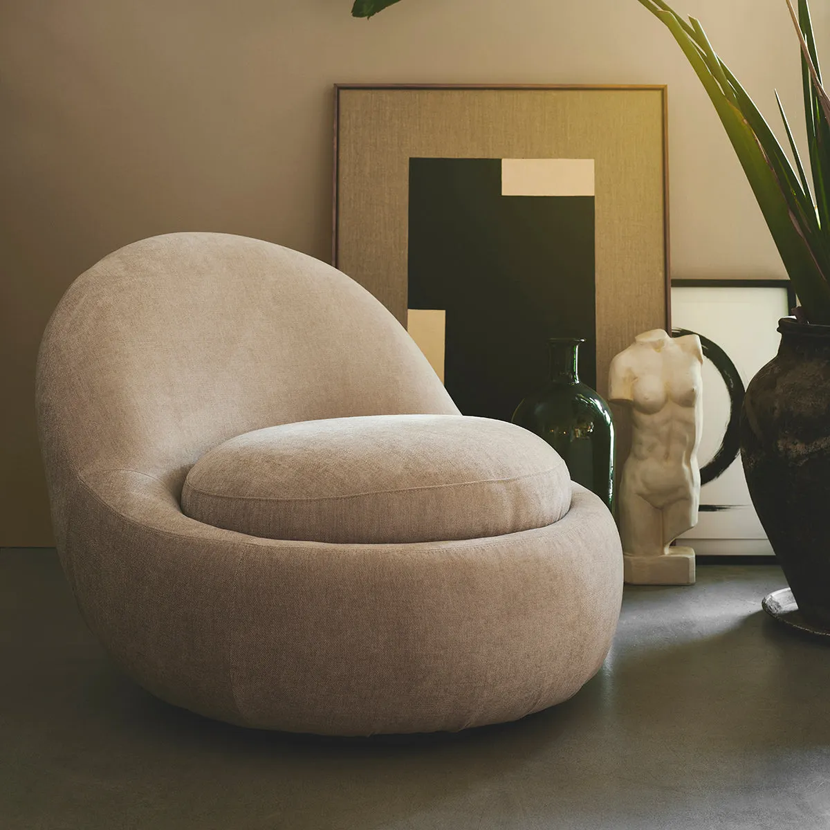 Babette Fabric Swivel Armchair