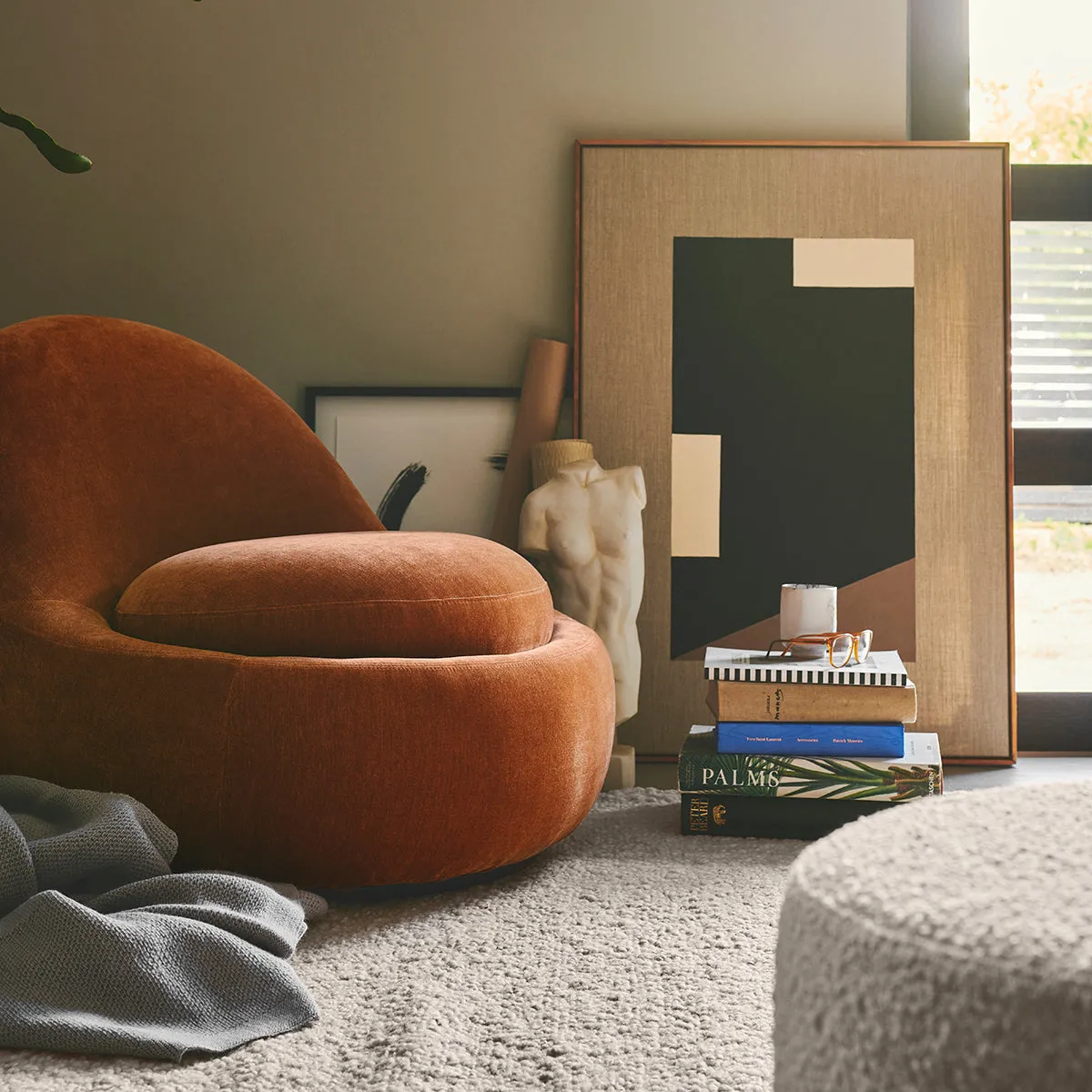 Babette Fabric Swivel Armchair
