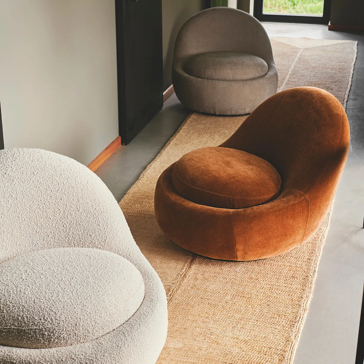 Babette Fabric Swivel Armchair