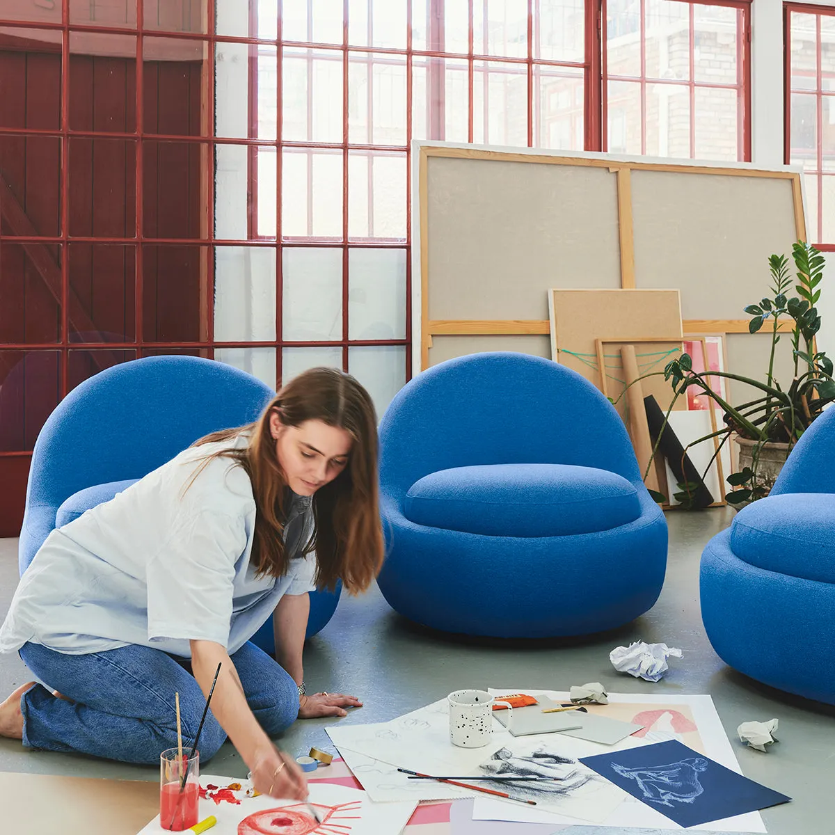 Babette Fabric Swivel Armchair