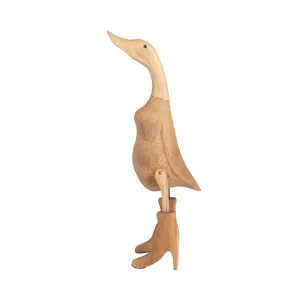 BAMBOO, 20" DUCK IN RAINBOOTS, NATURAL
