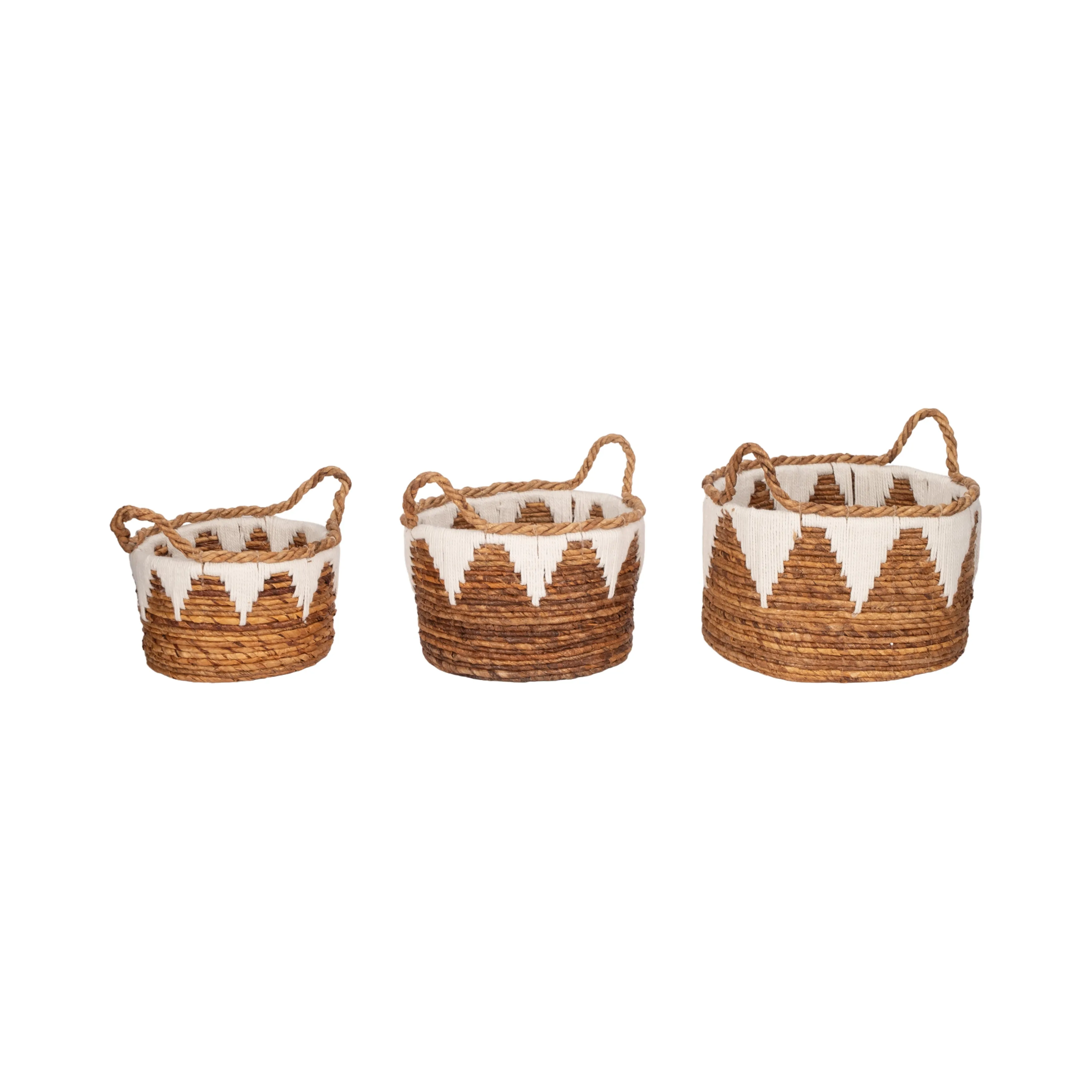 BANANA LEAF, S/3 10/12/14" NOMAD BASKET, NATURAL