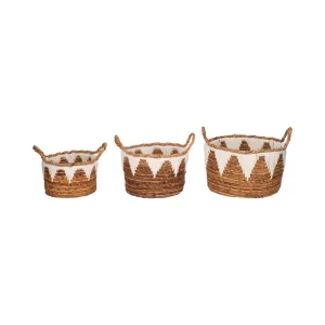 BANANA LEAF, S/3 10/12/14" NOMAD BASKET, NATURAL