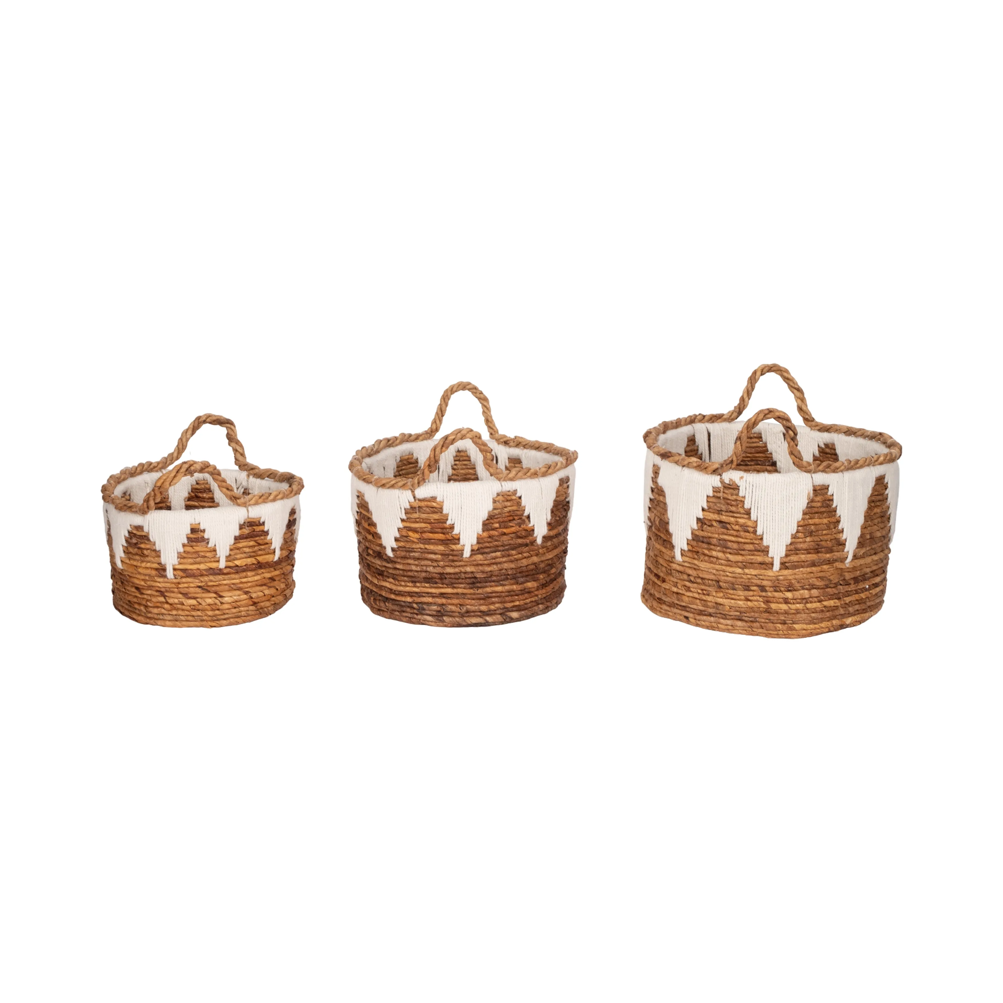 BANANA LEAF, S/3 10/12/14" NOMAD BASKET, NATURAL