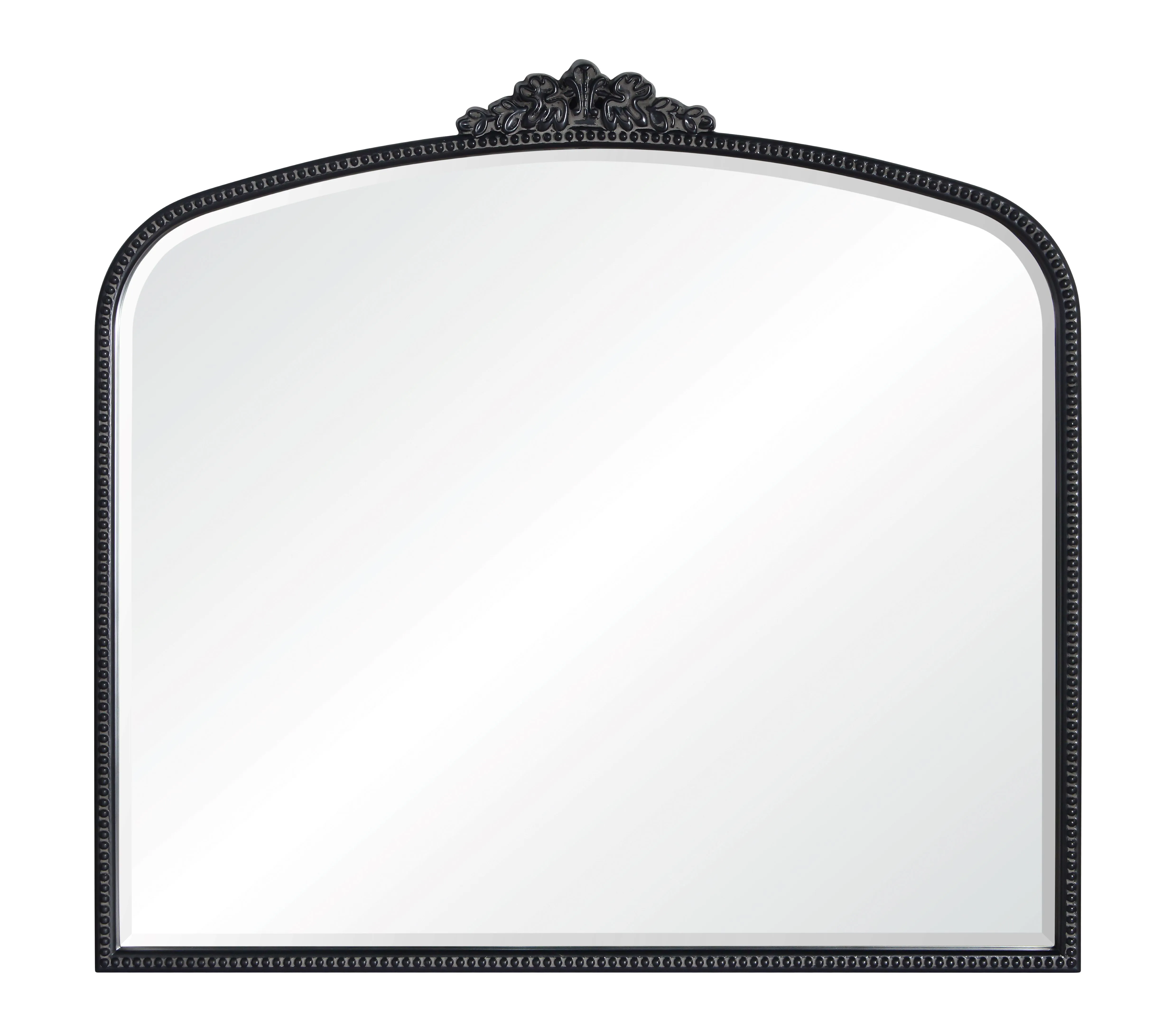 Bevel mirror, antique matt black finishing
