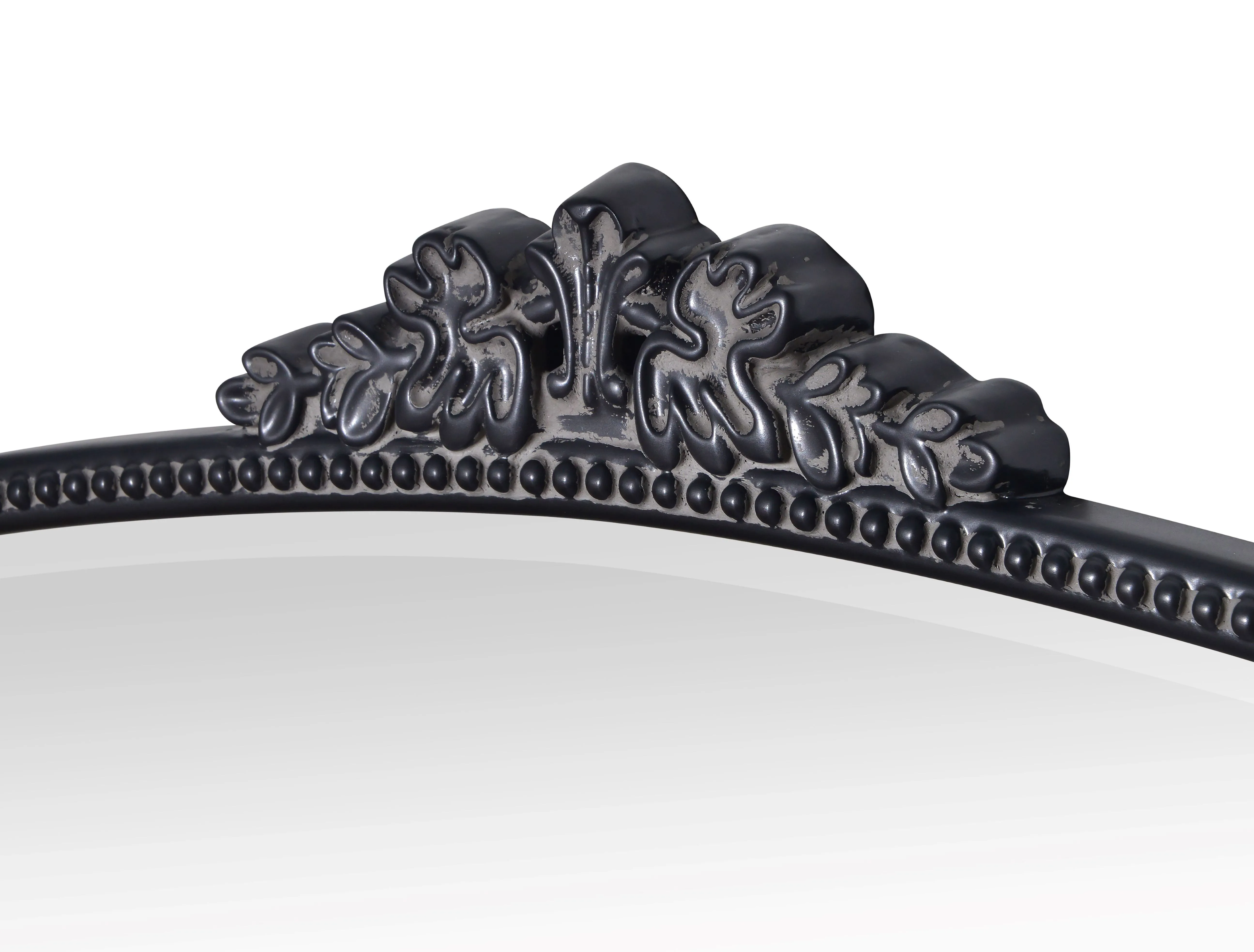 Bevel mirror, antique matt black finishing